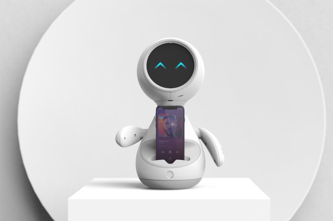 intelligence，Mobile phone support，robot，Appearance design，exquisite，