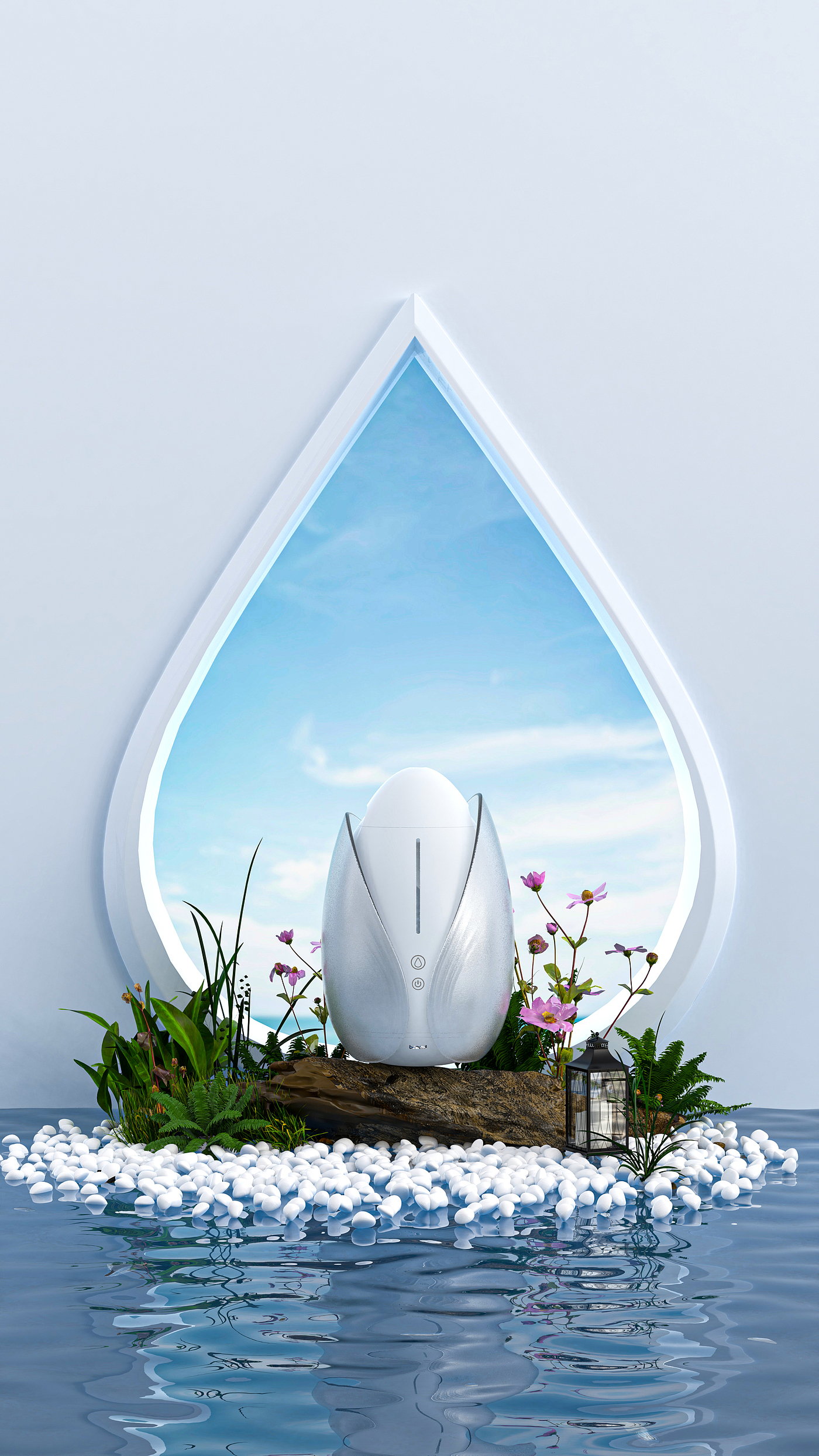 Humidifier，Humidifier rendering，Small appliance rendering，Small household appliance design，