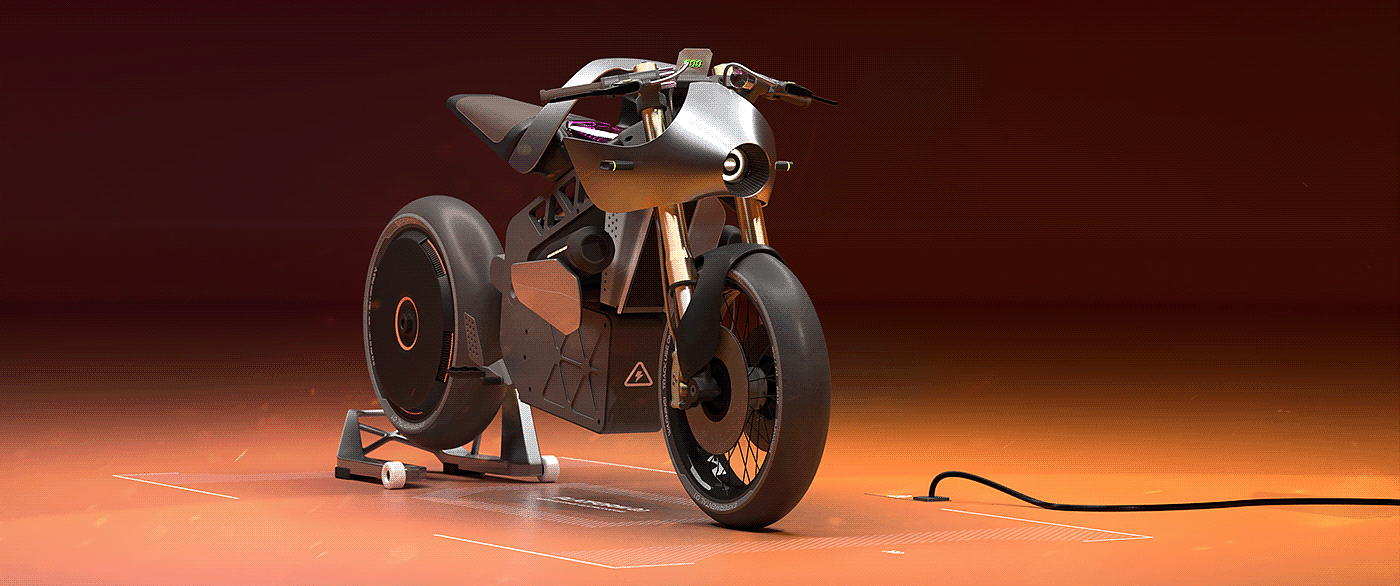 摩托车，模型，3d，电动，工业设计，交通工具，