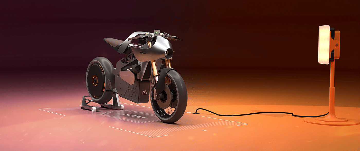 motorcycle，Model，3d，Electric，industrial design，vehicle，