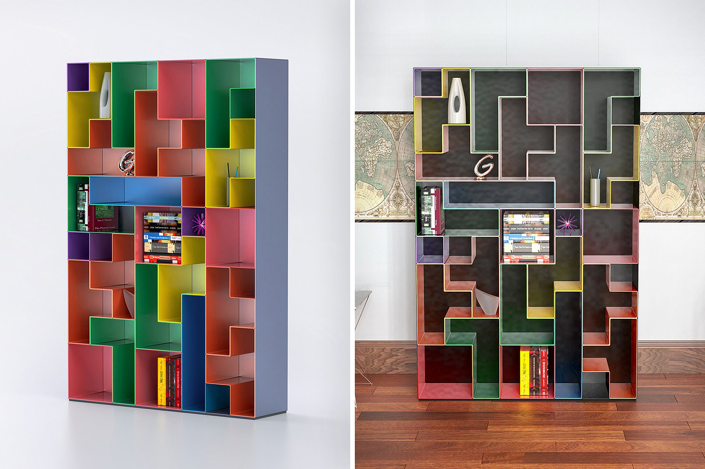 Tetris，Bookcase，diy，