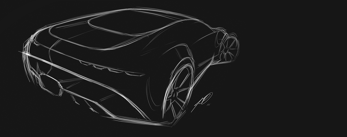 Automobile design，ps，Hand drawn，