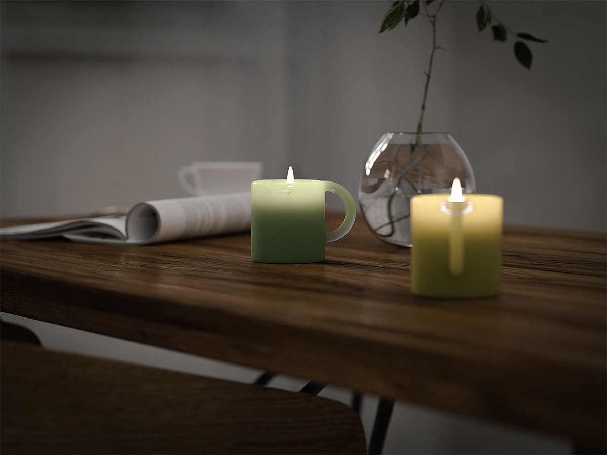 candle，coffee cup，product design，originality，Design，Simplicity，