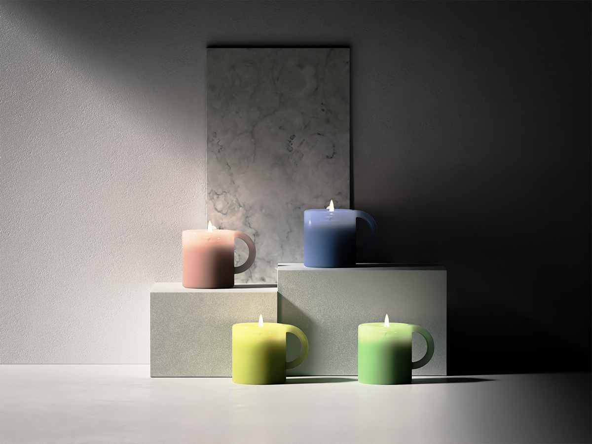 candle，coffee cup，product design，originality，Design，Simplicity，