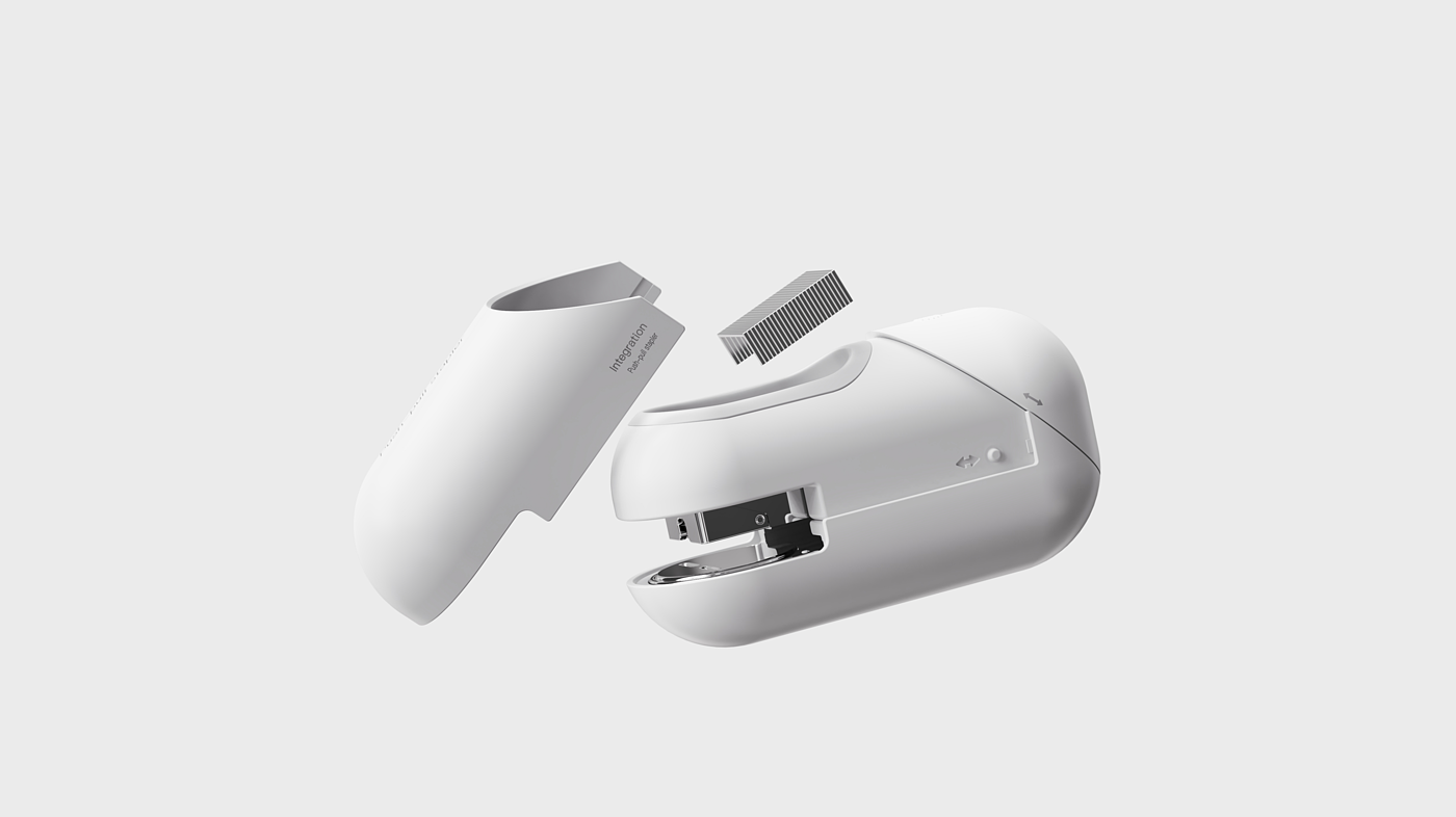 product design，industrial design，Office products，stapler，Keyshot rendering，sample reels，