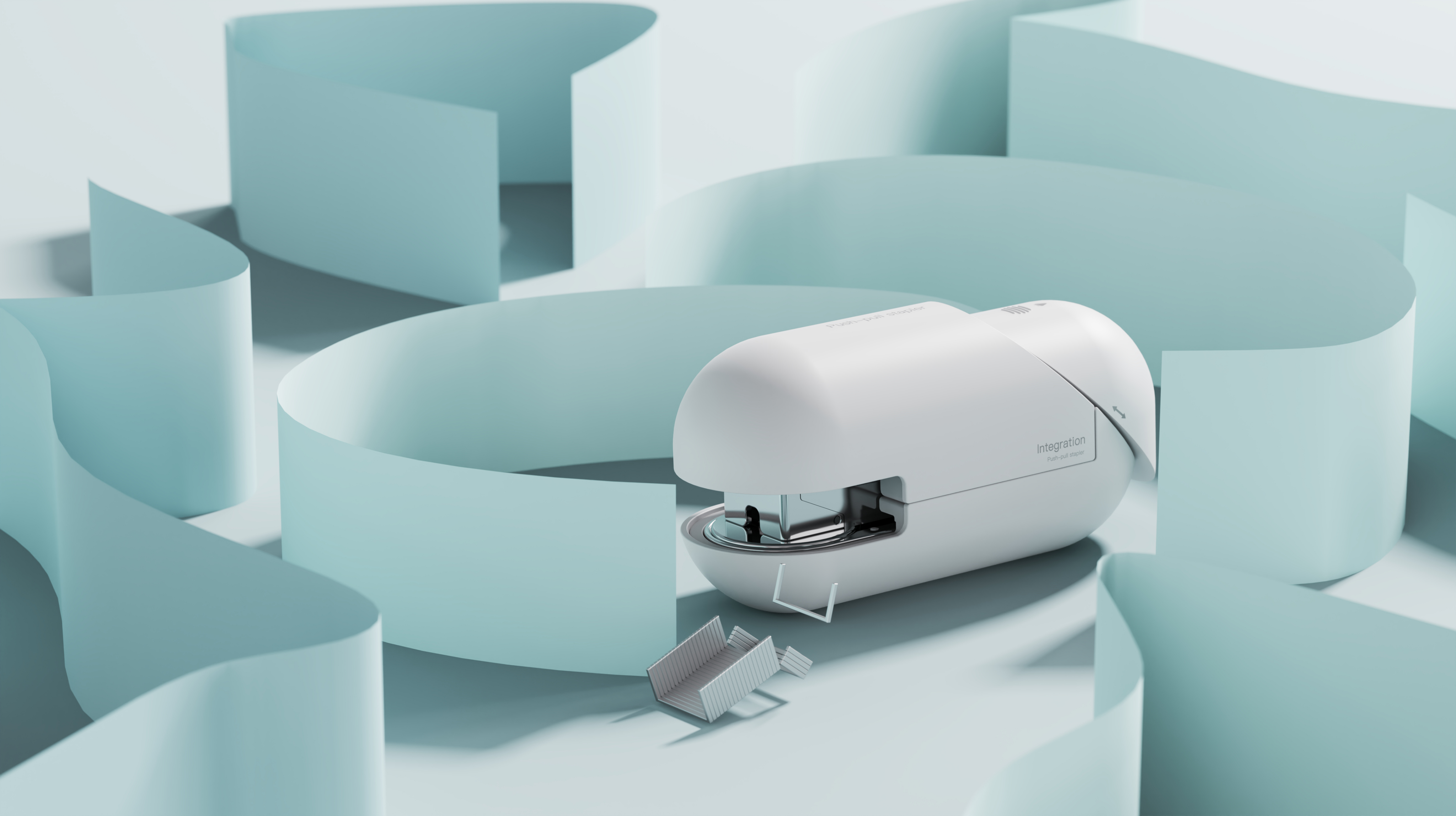 product design，industrial design，Office products，stapler，Keyshot rendering，sample reels，