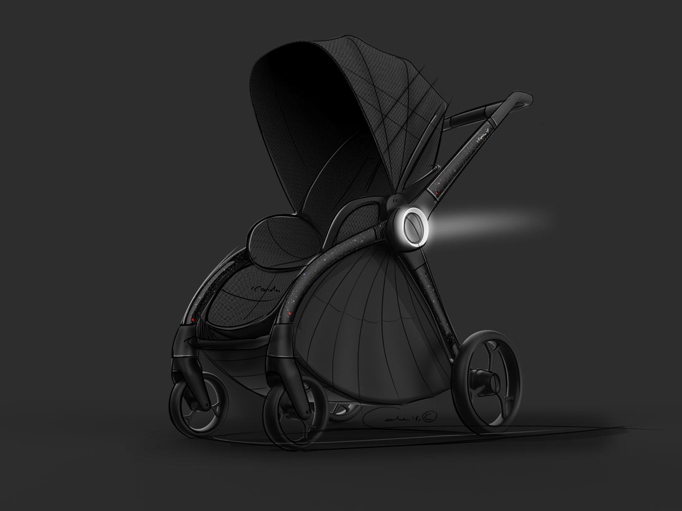 baby carriage，product design，Appearance design，exquisite，
