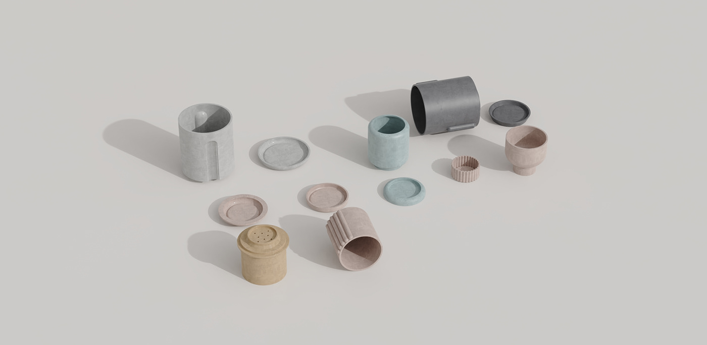 ceramics，Flowerpot，Design，Simplicity，