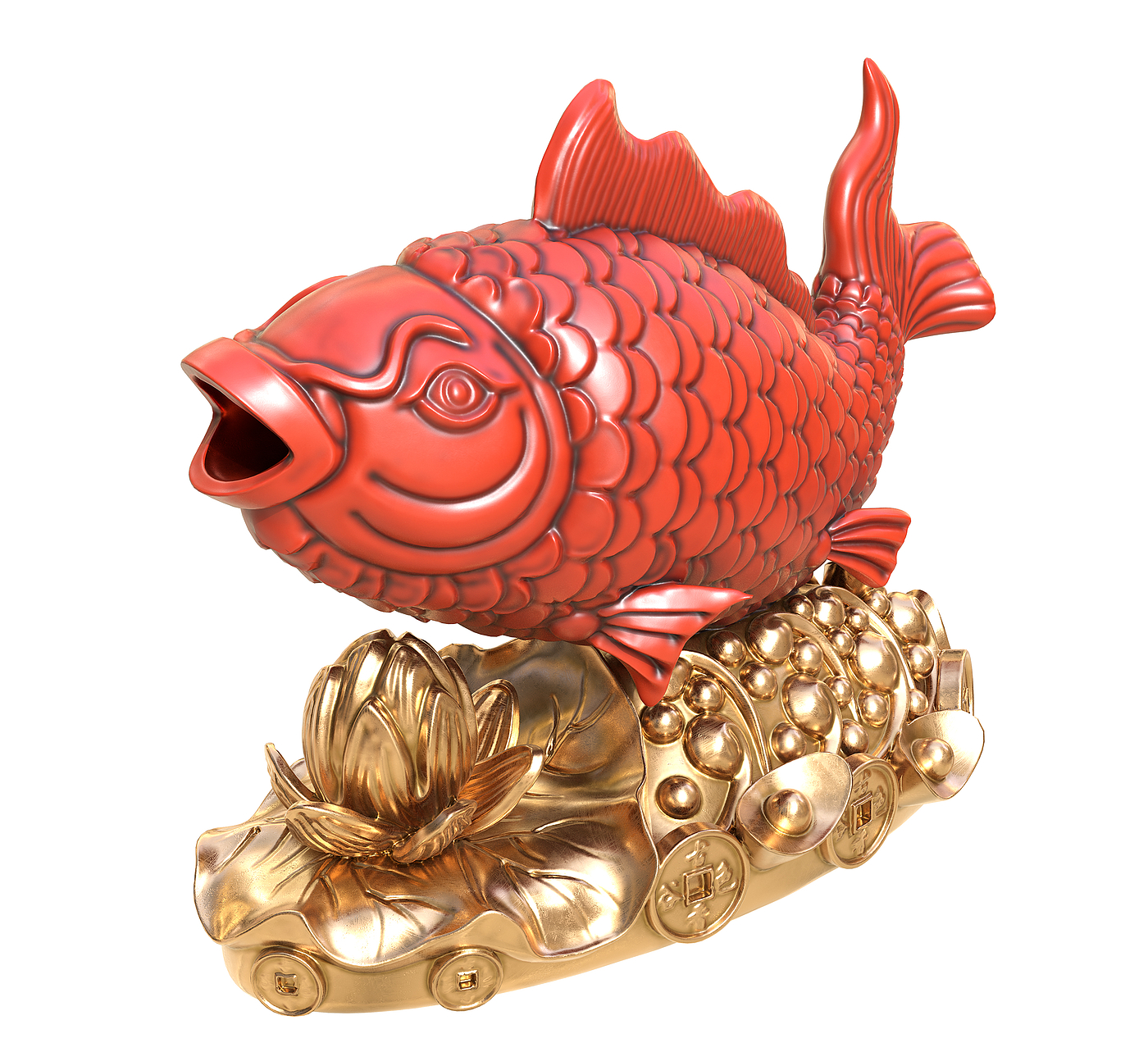 More than a year，fish，Sculpture，carving，zB，Zbrush，Substance Painter，SP，