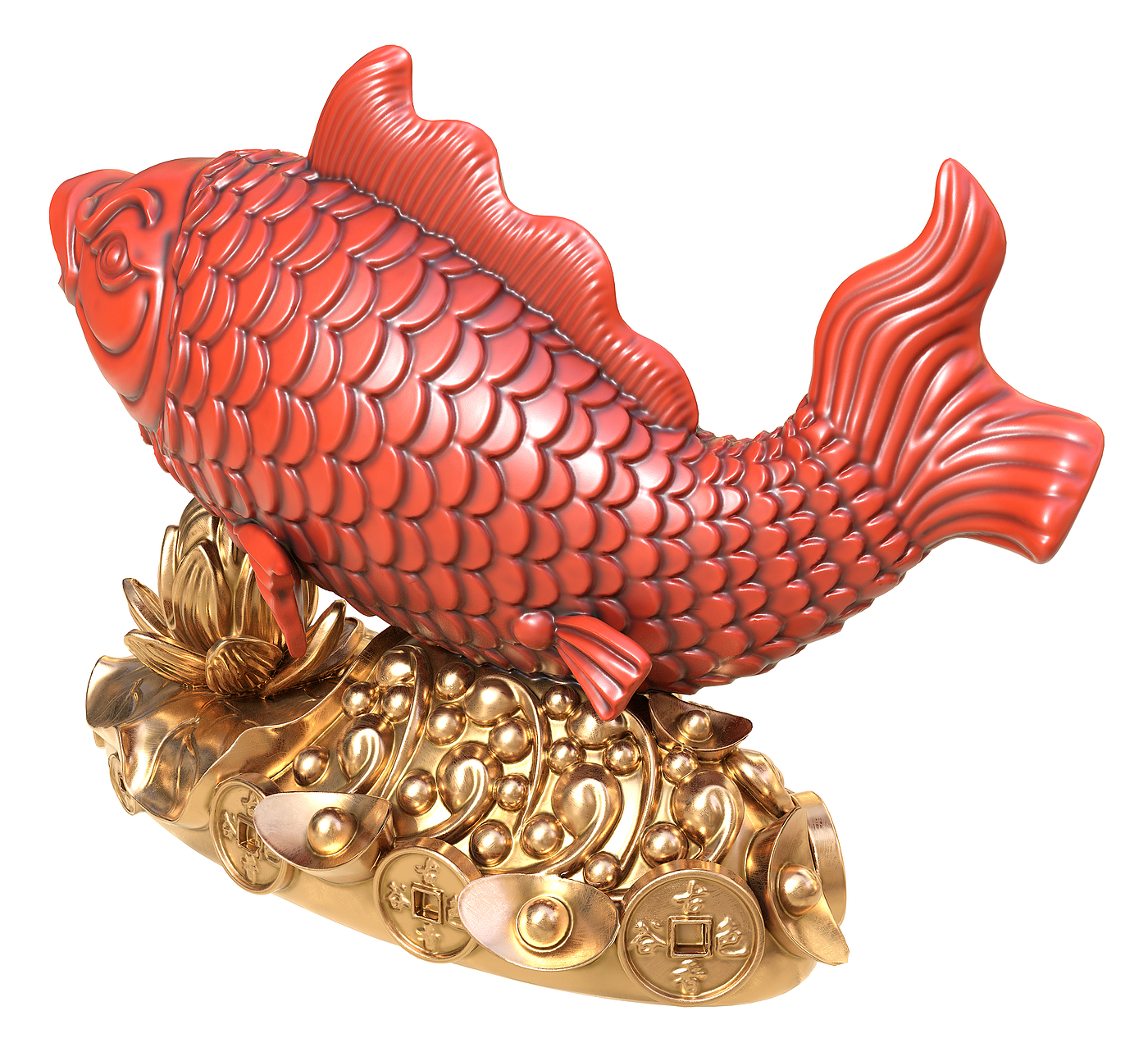 More than a year，fish，Sculpture，carving，zB，Zbrush，Substance Painter，SP，