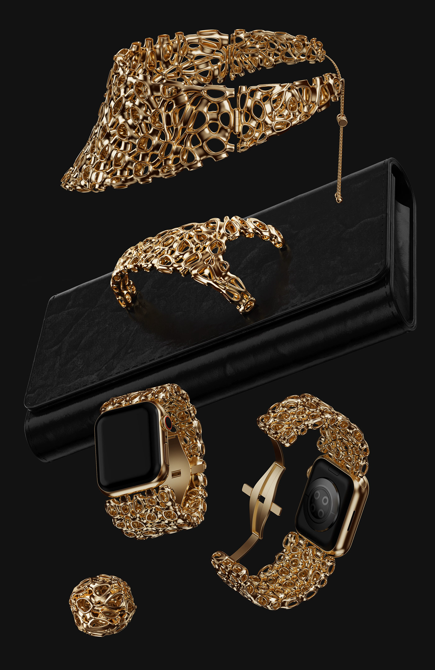 3d，gold，Jewelry design，luxury，