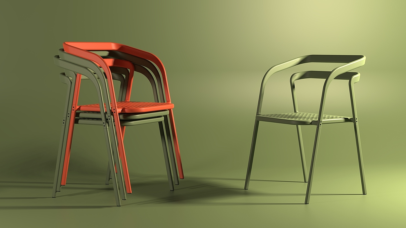 Reprint，furniture，chair，Reinforced polypropylene plastic，