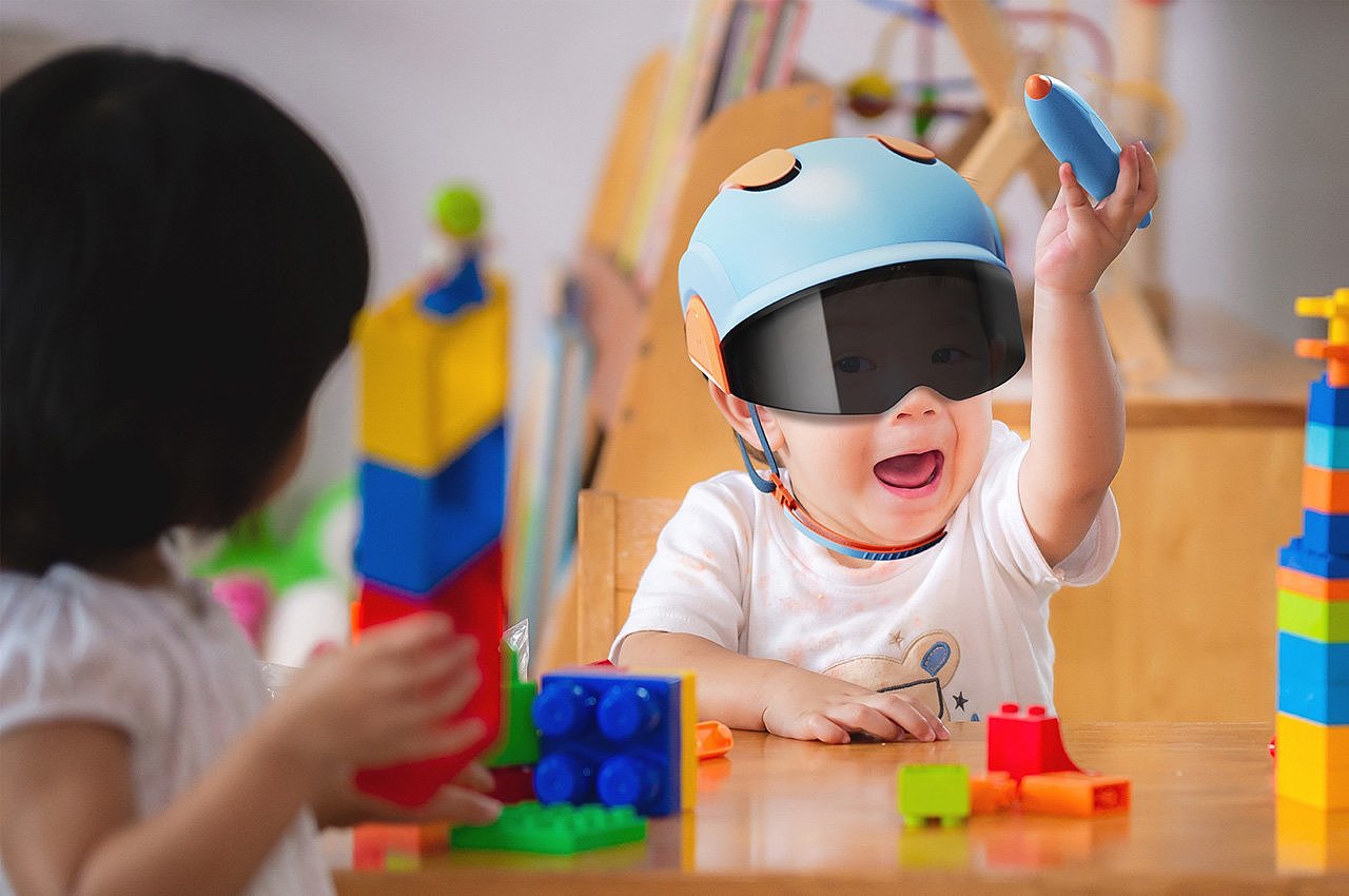 Designer Dot，AR helmet concept，product design，virtual reality，Augmented reality，3D space，children，Intelligent design，