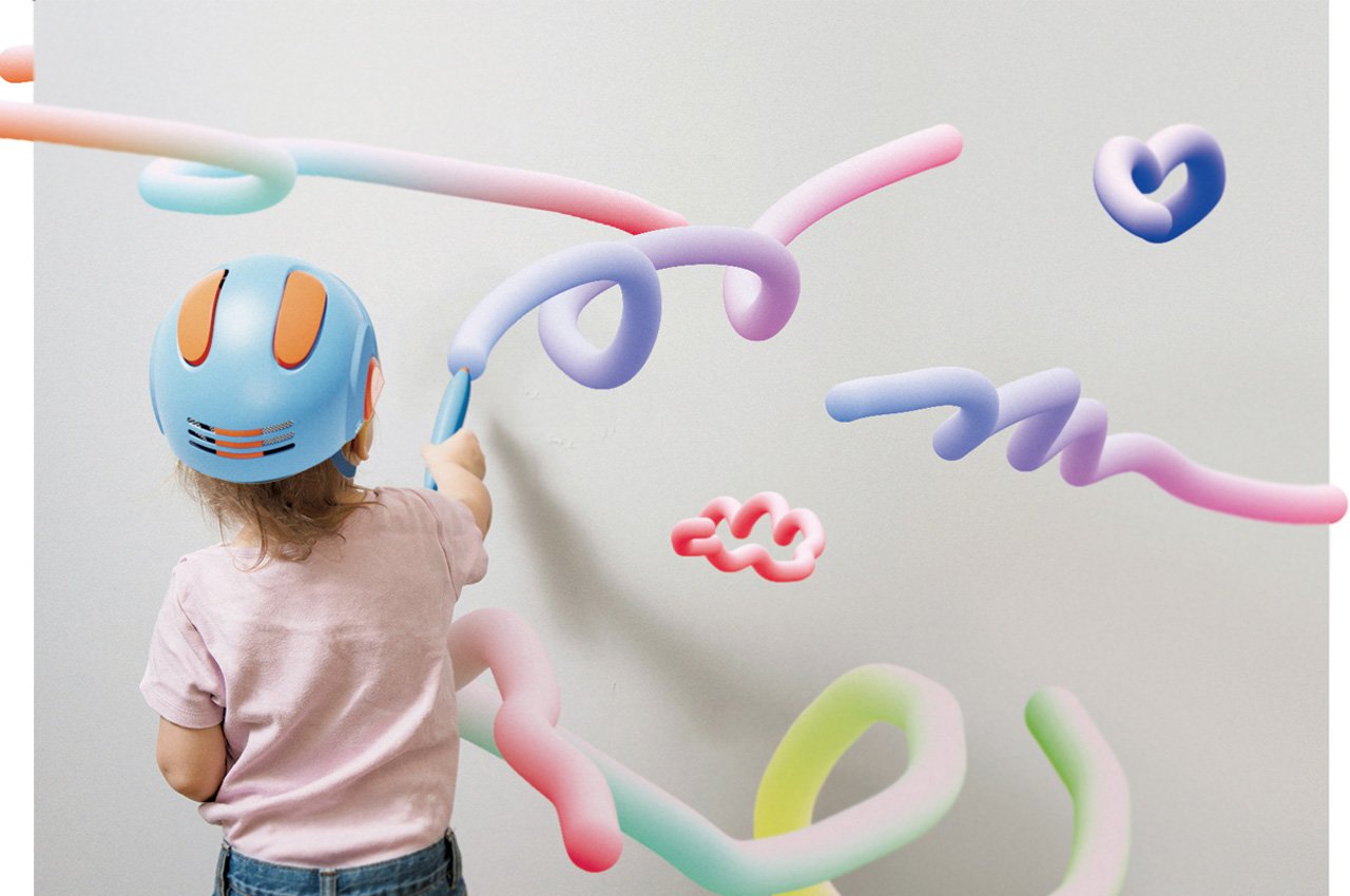 Designer Dot，AR helmet concept，product design，virtual reality，Augmented reality，3D space，children，Intelligent design，