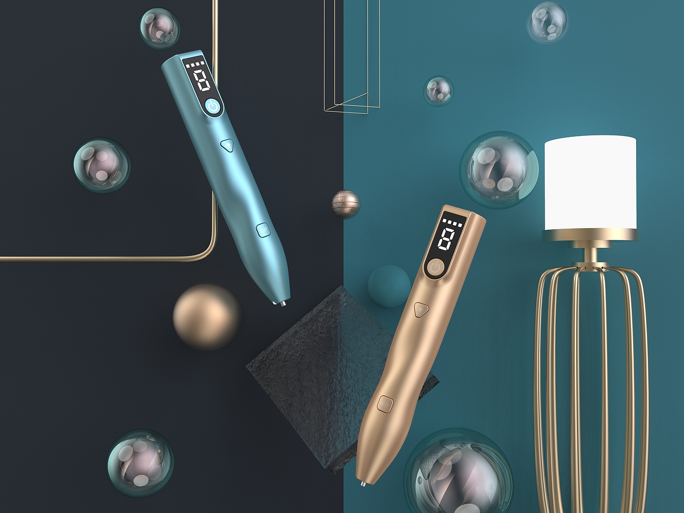 Dot mole pen，cosmetology，Gehu，Product rendering，Appearance design，
