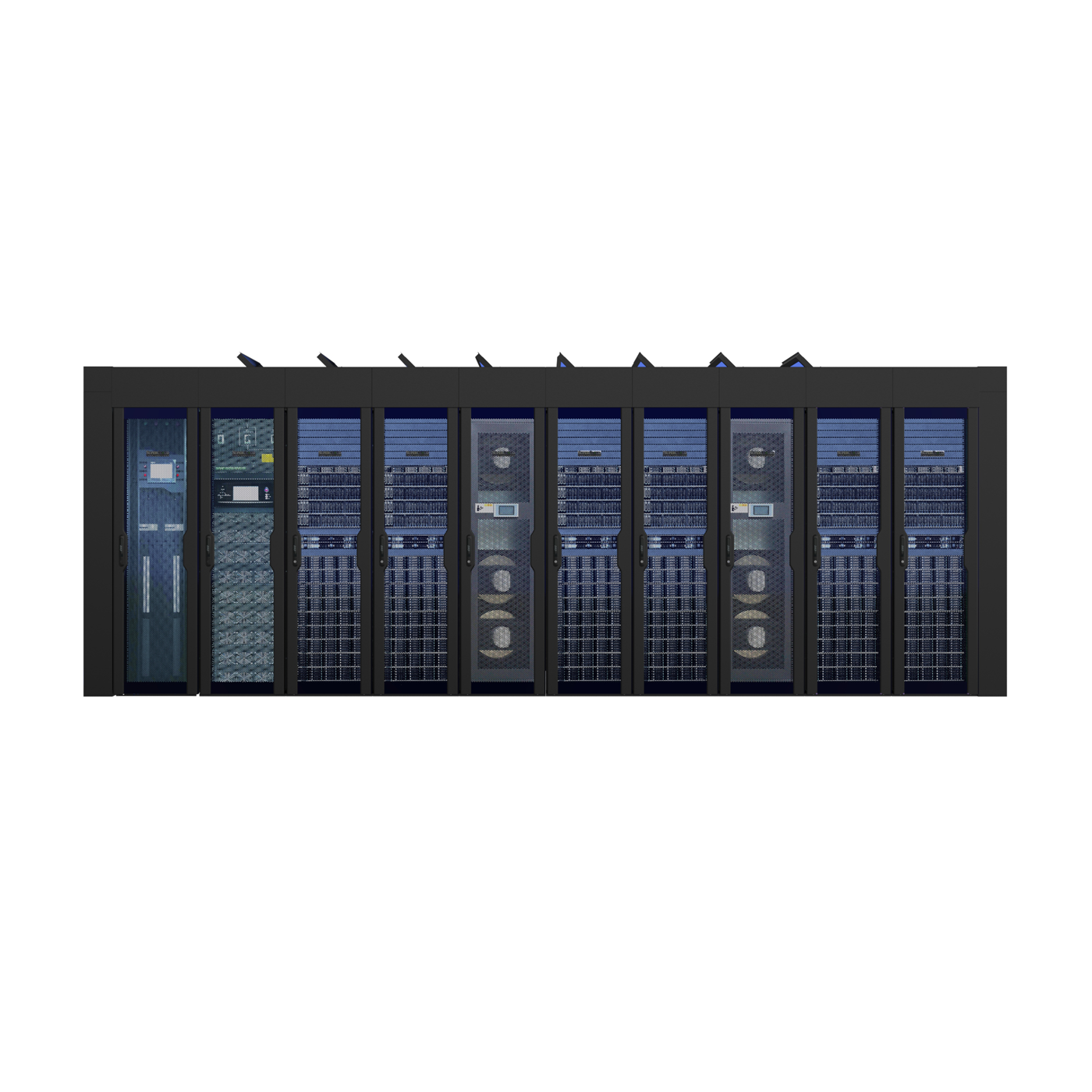 Data center，Data center，Micromodule，Micromodule，Information technology，Information technology，Computer room，passageway，Computer room，passageway，Computer processor，Computer processor，Server system，Server system，Large workstation，Large workstation，