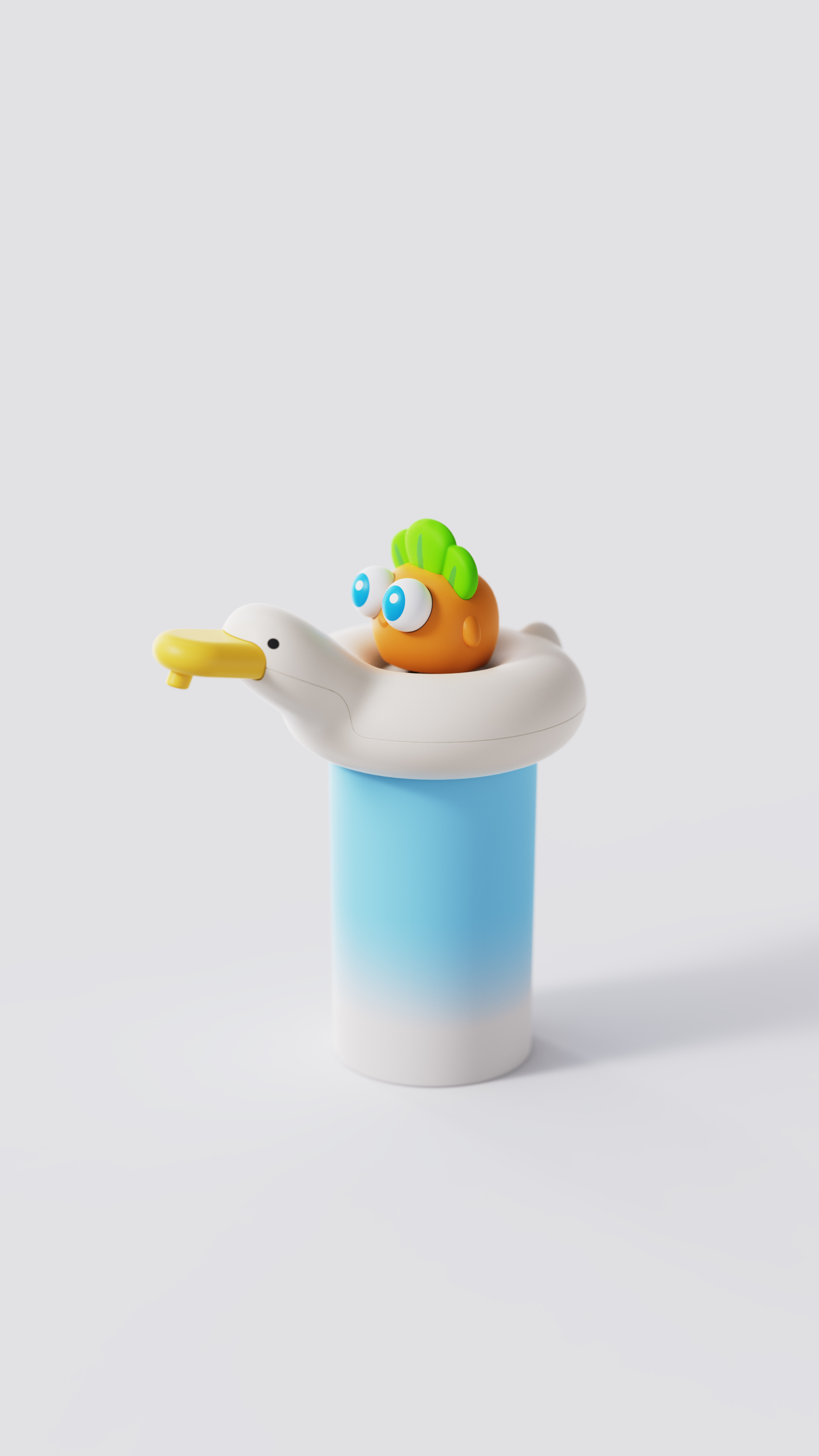 Defend radish，Drink water duck，Water pump，Barreled water，duck，Cartoon，Original design，IP，