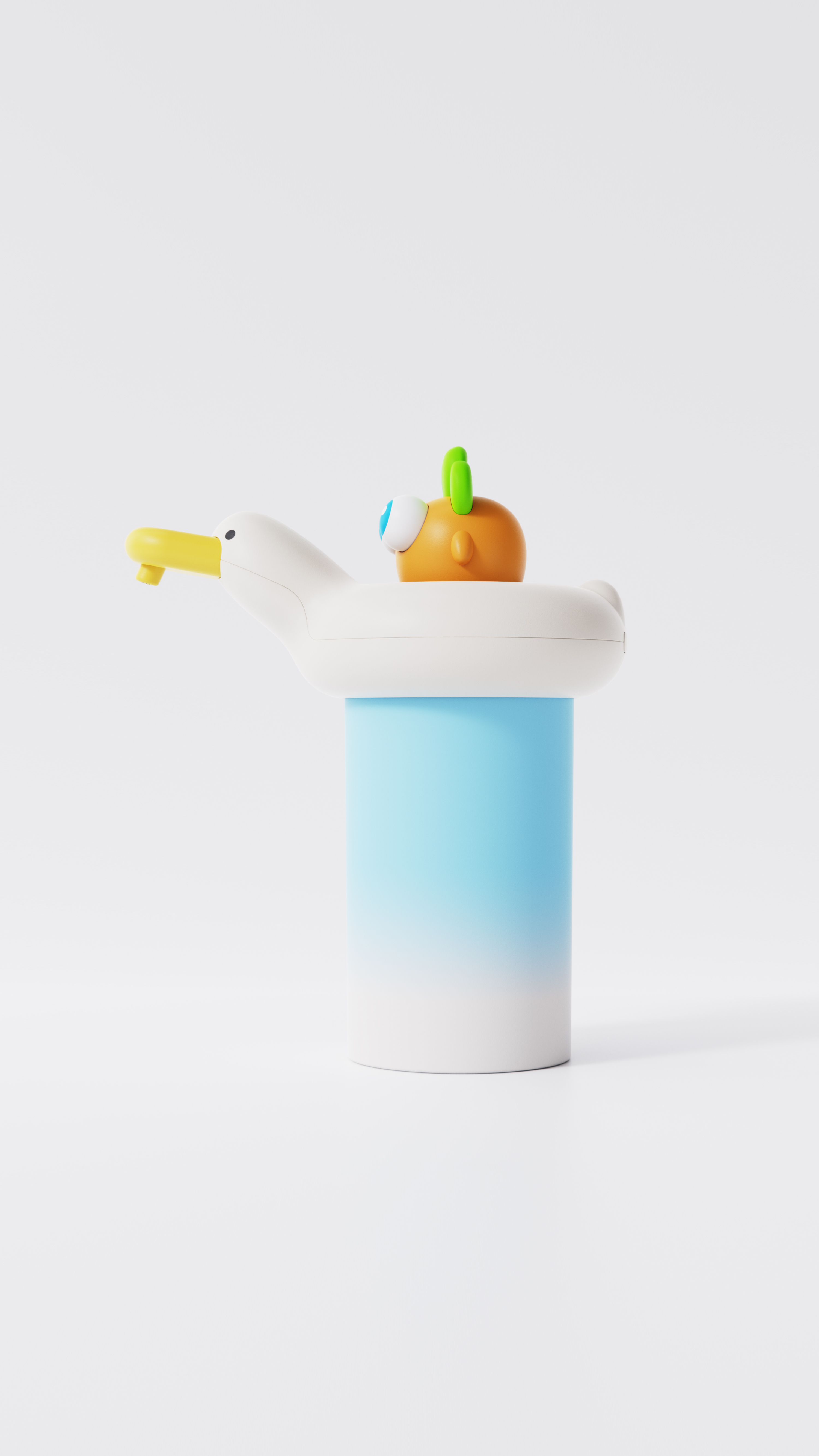 Defend radish，Drink water duck，Water pump，Barreled water，duck，Cartoon，Original design，IP，