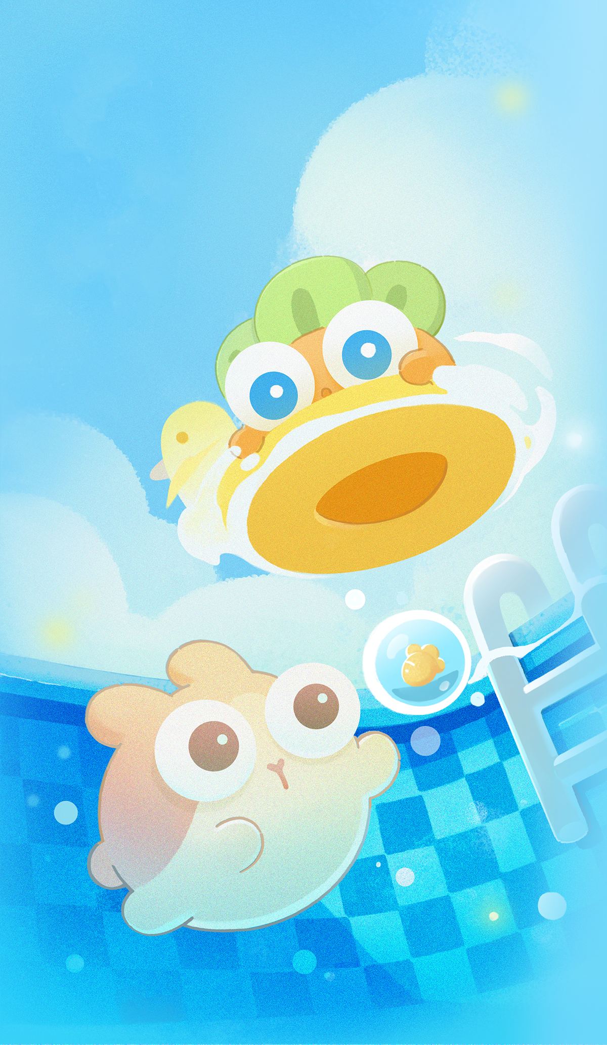 Defend radish，Drink water duck，Water pump，Barreled water，duck，Cartoon，Original design，IP，