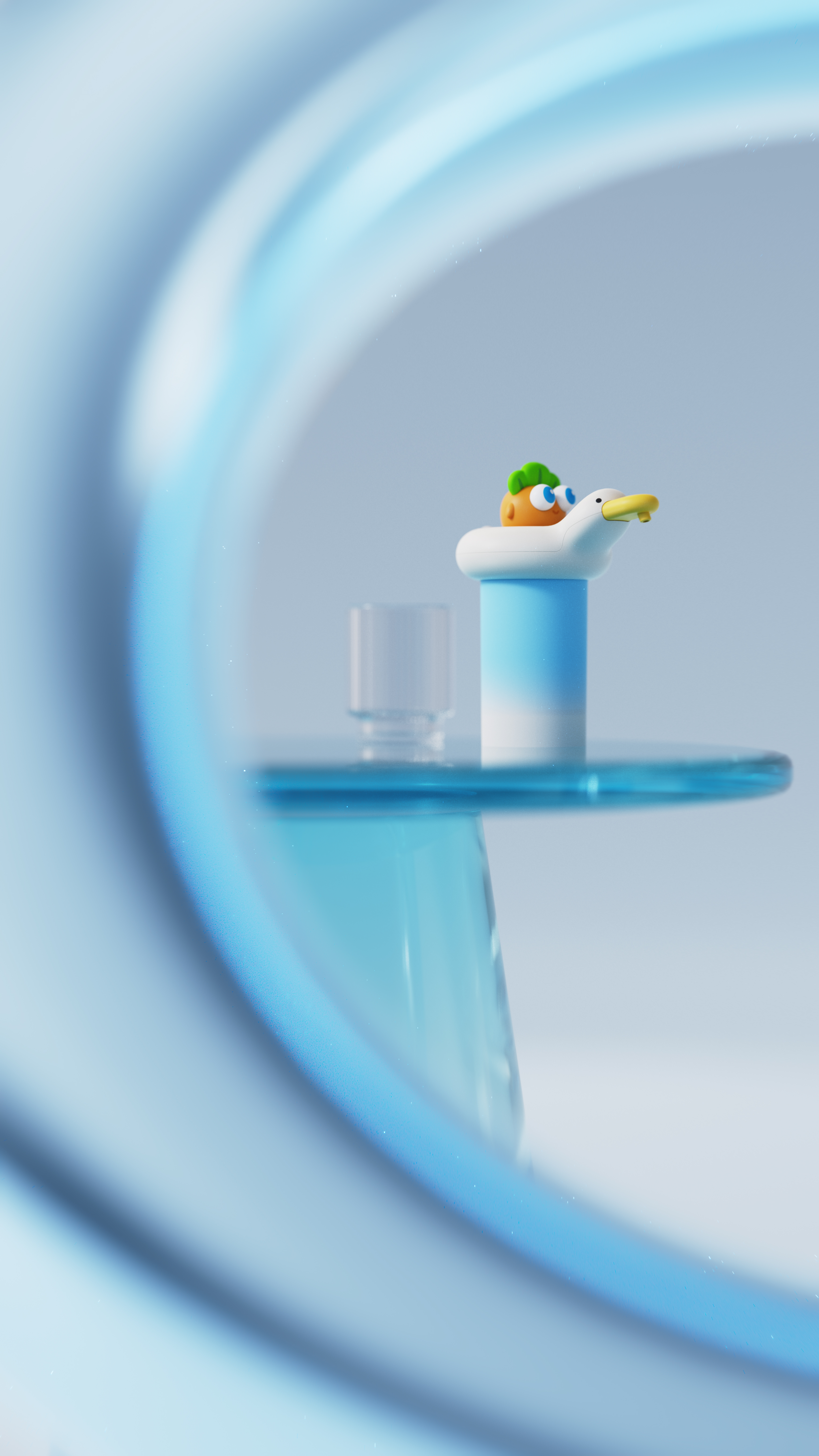 Defend radish，Drink water duck，Water pump，Barreled water，duck，Cartoon，Original design，IP，