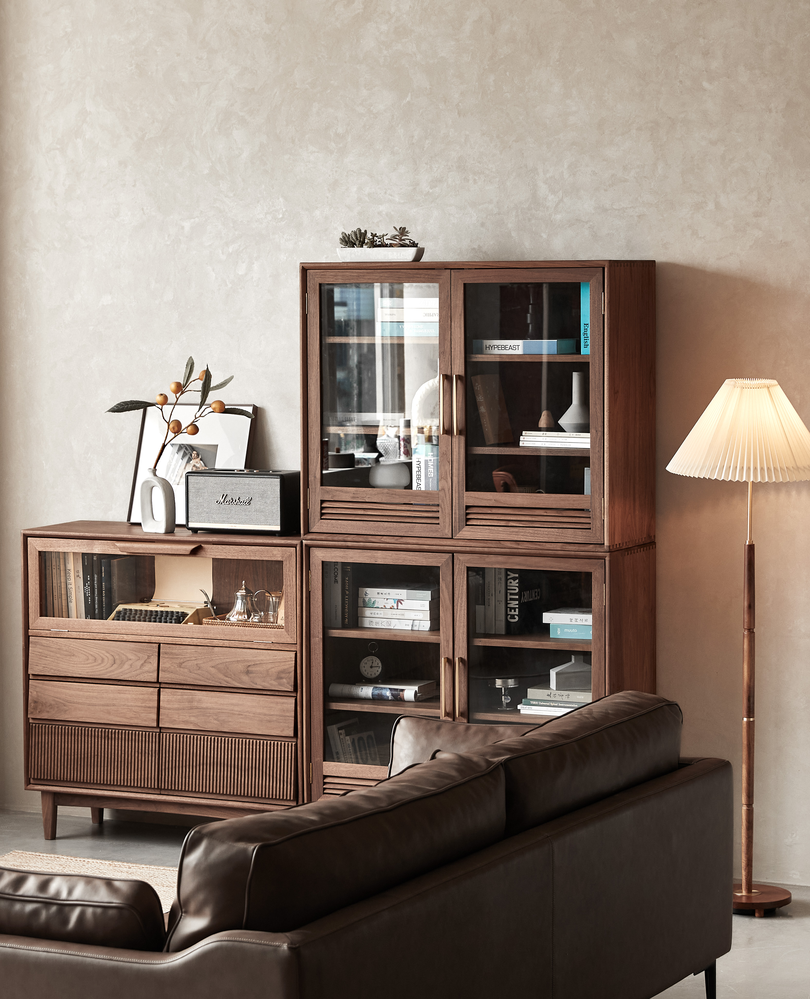 North American black walnut，furniture design ，Solid wood furniture，Bookcase design，Storage cabinet，Study design，