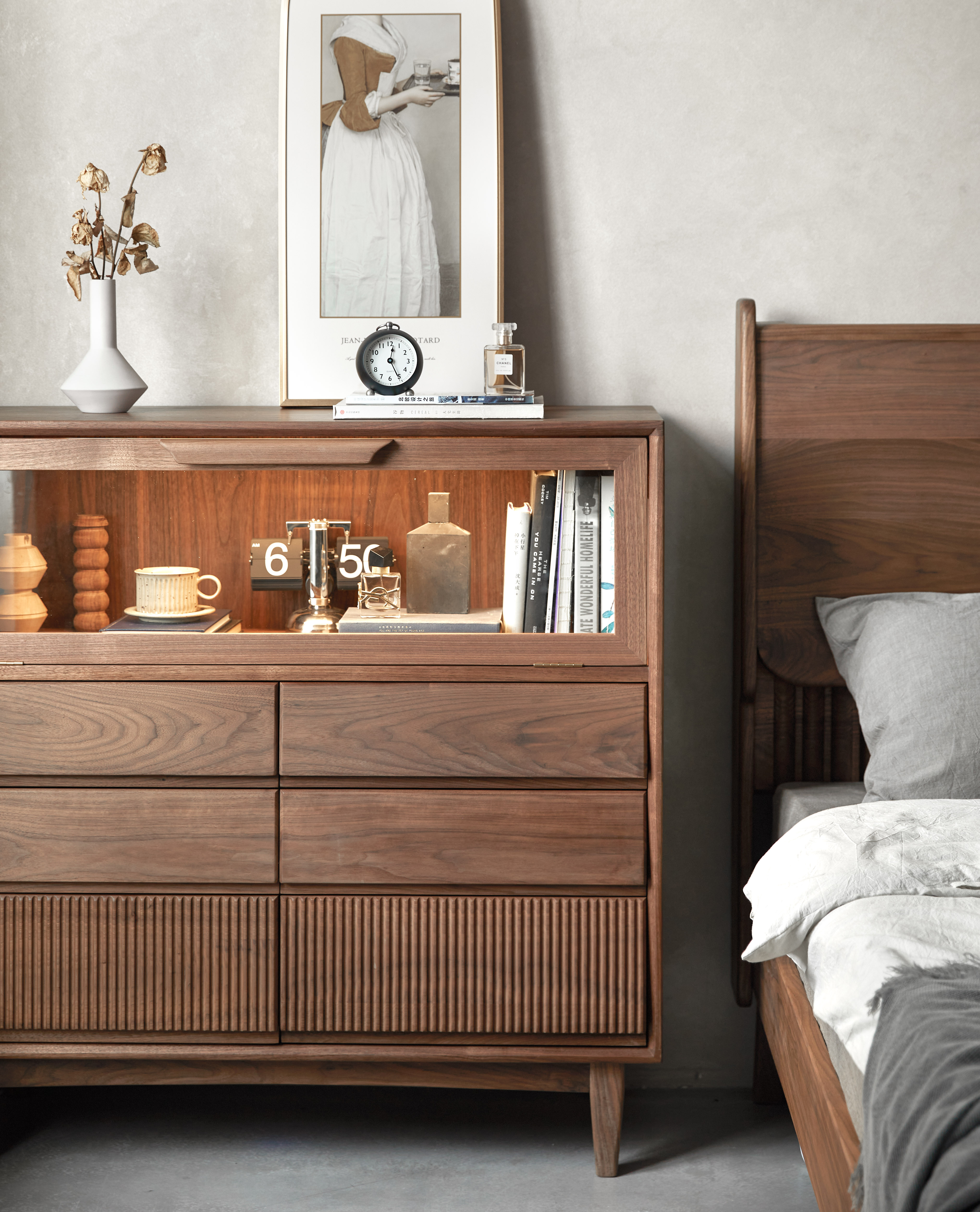 North American black walnut，furniture design ，Solid wood furniture，Bookcase design，Storage cabinet，Study design，