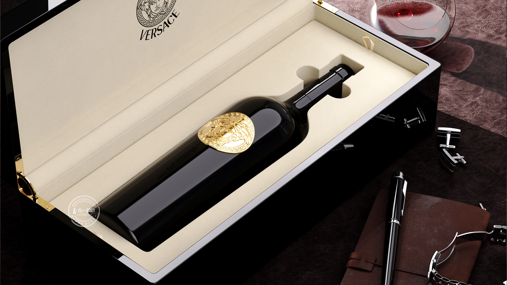 Gu Yi design，Red wine gift box design，Versace，Packaging Design of High-grade Gift Boxes，