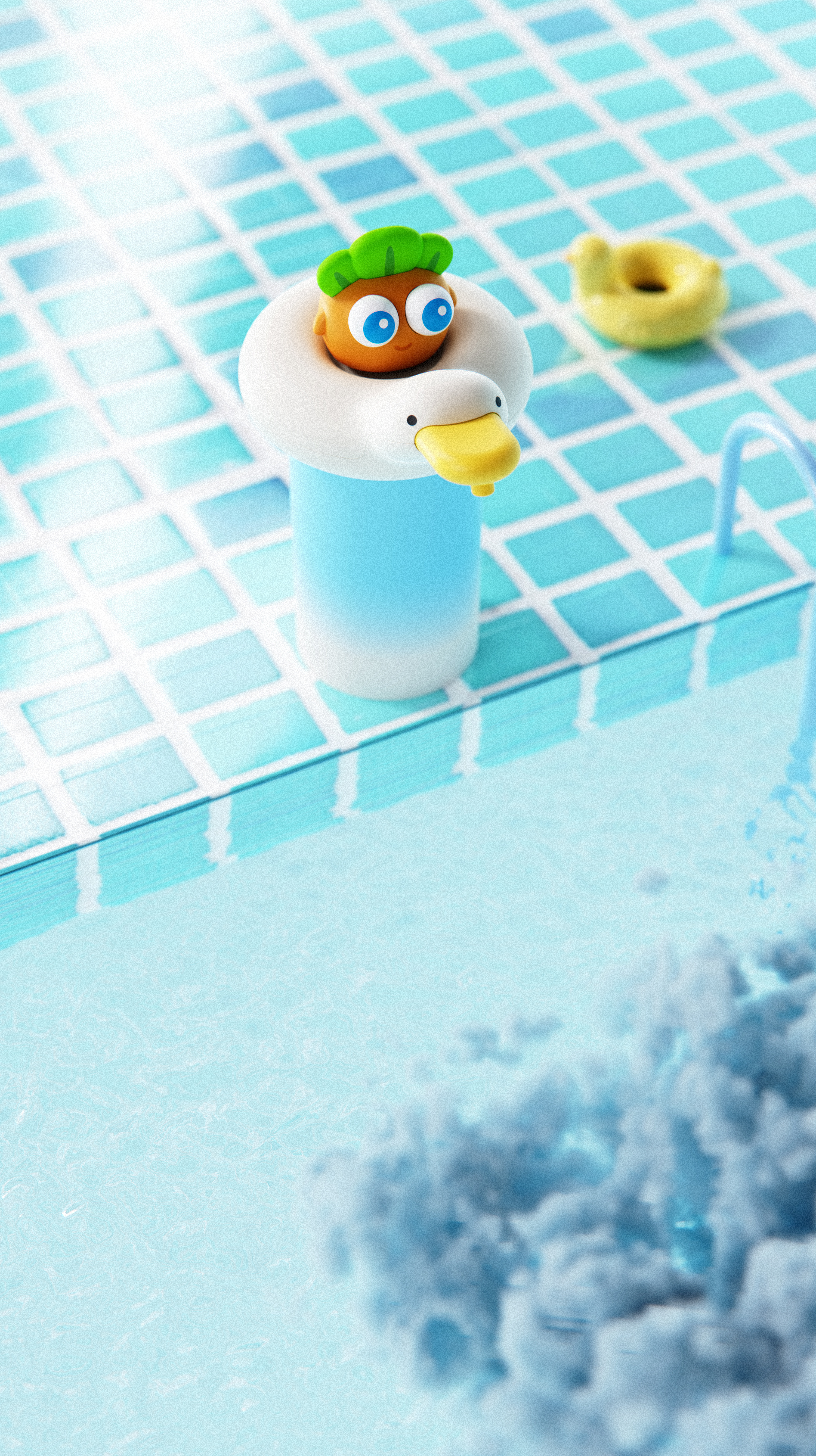 Defend radish，Drink water duck，Water pump，Barreled water，duck，Cartoon，Original design，IP，