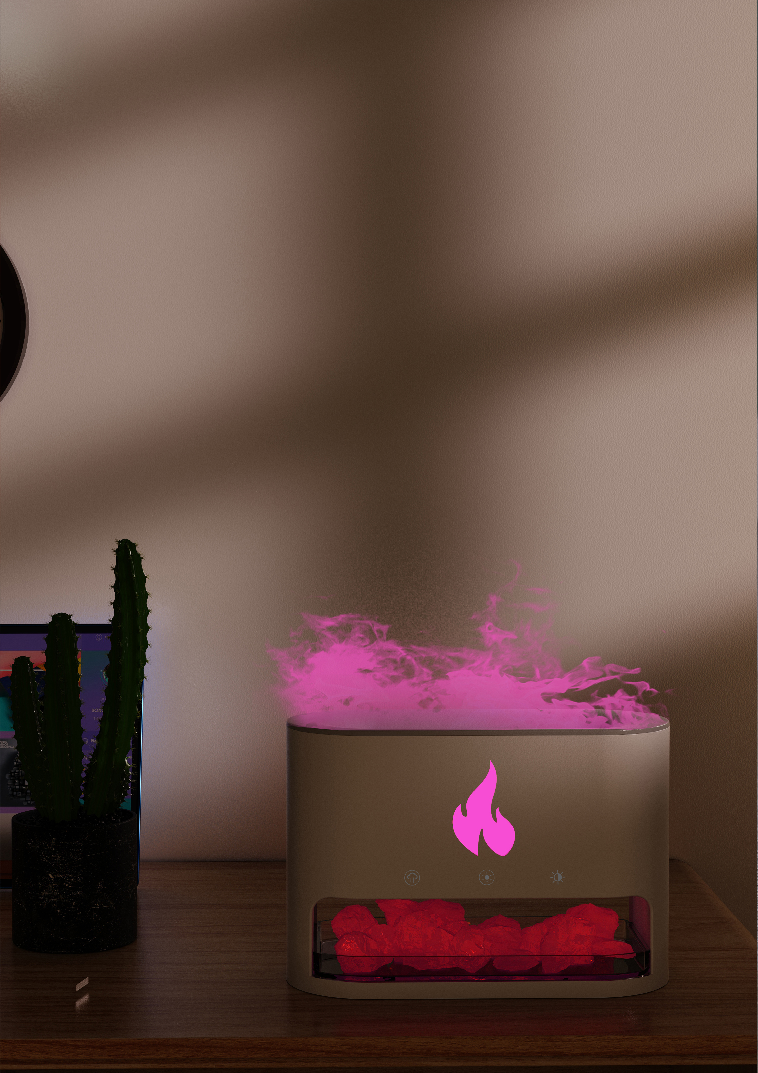 Flame, Aromatherapy Machine, Salt Stone，