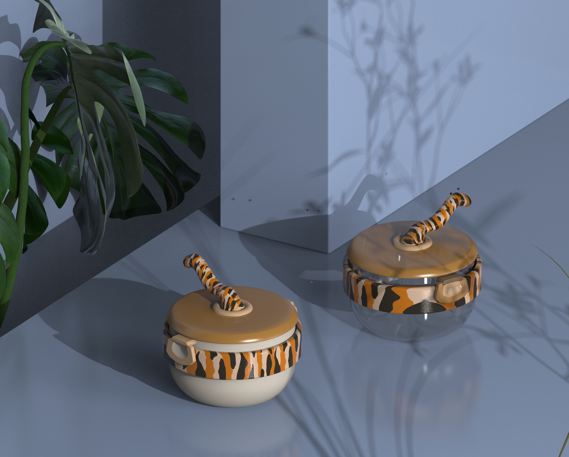 Children's lunch box，tableware，Tiger element，