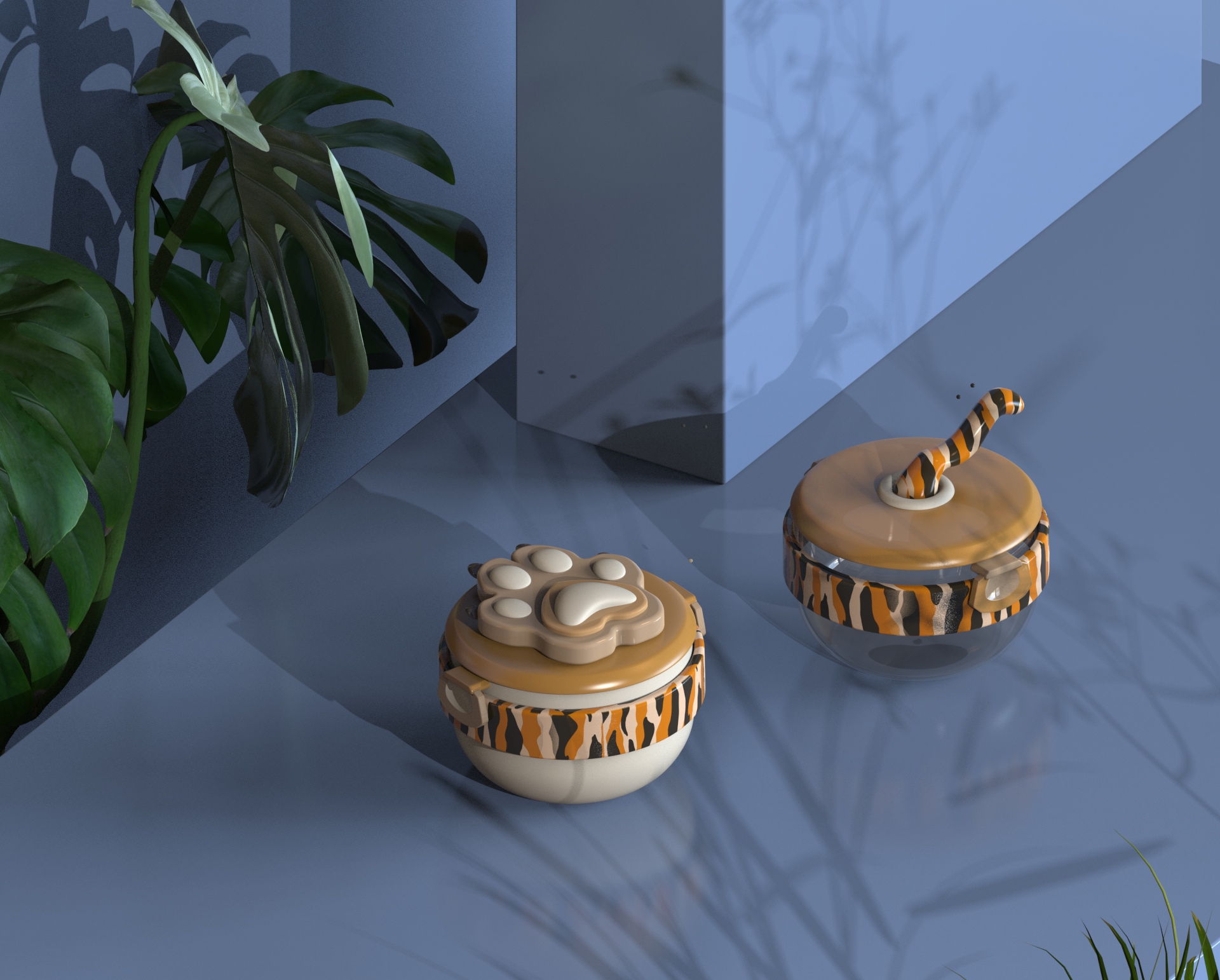 Children's lunch box，tableware，Tiger element，