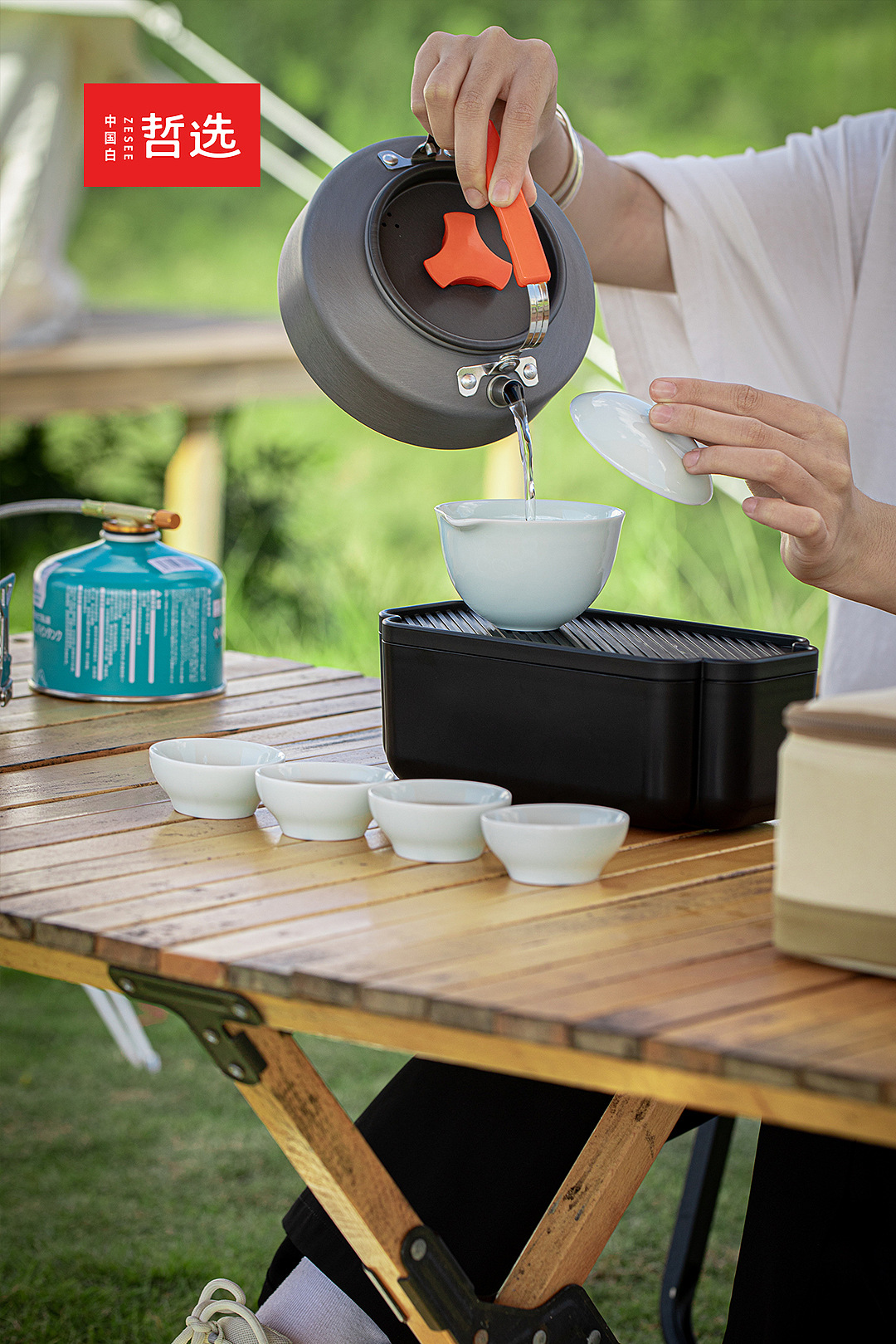 outdoors，camping，tea set，ceramics，