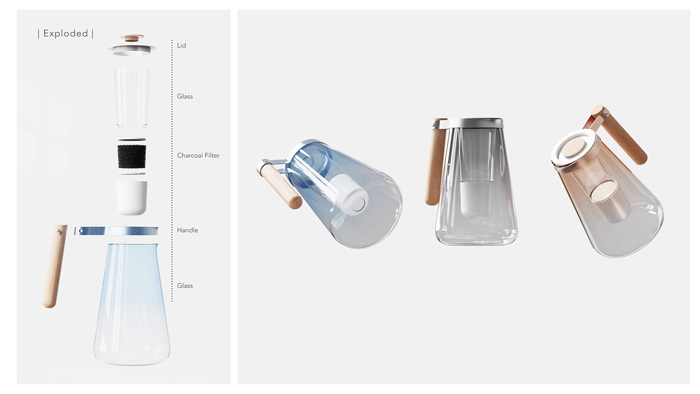 3D modeling，Cold water cup，Render，conceptual design，