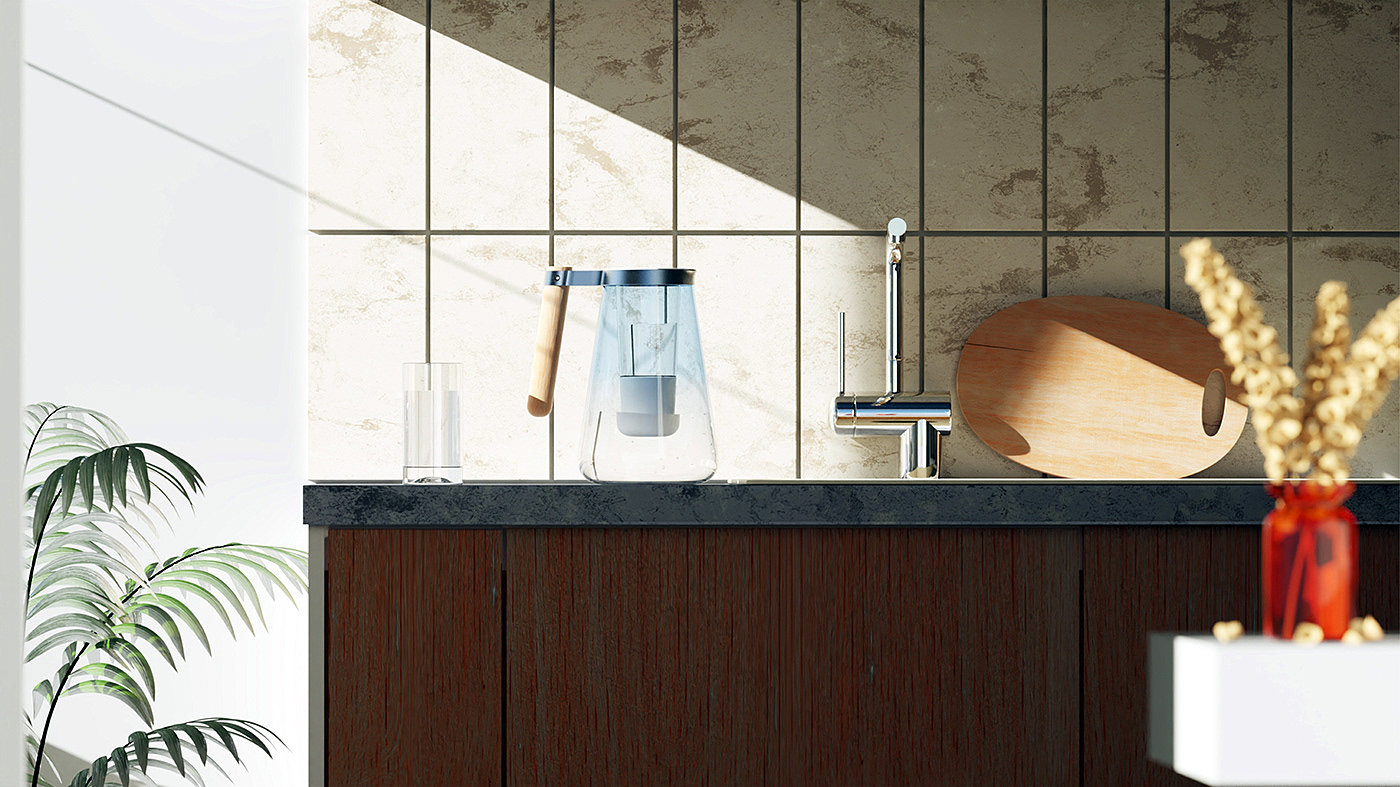 3D modeling，Cold water cup，Render，conceptual design，
