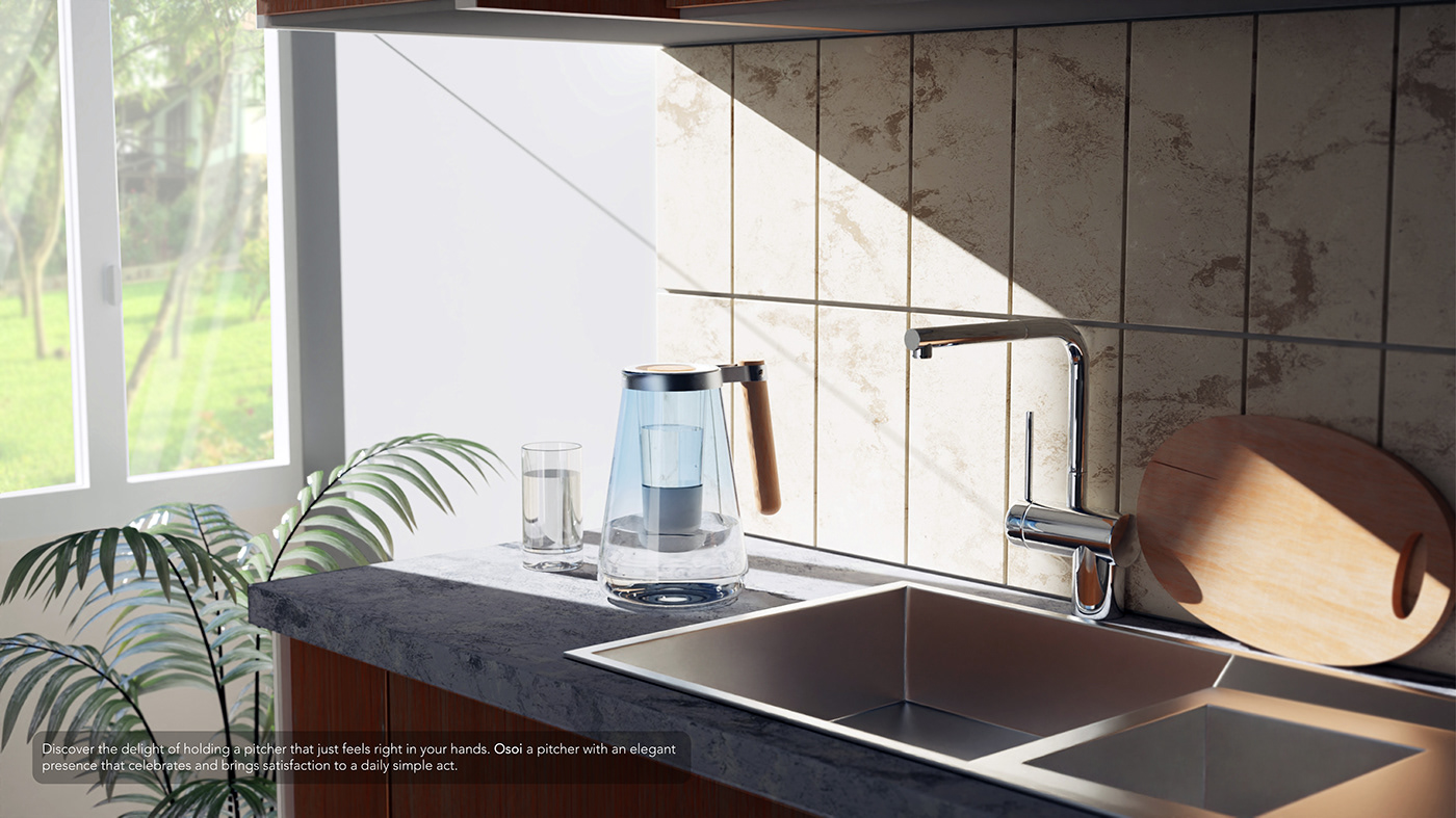 3D modeling，Cold water cup，Render，conceptual design，