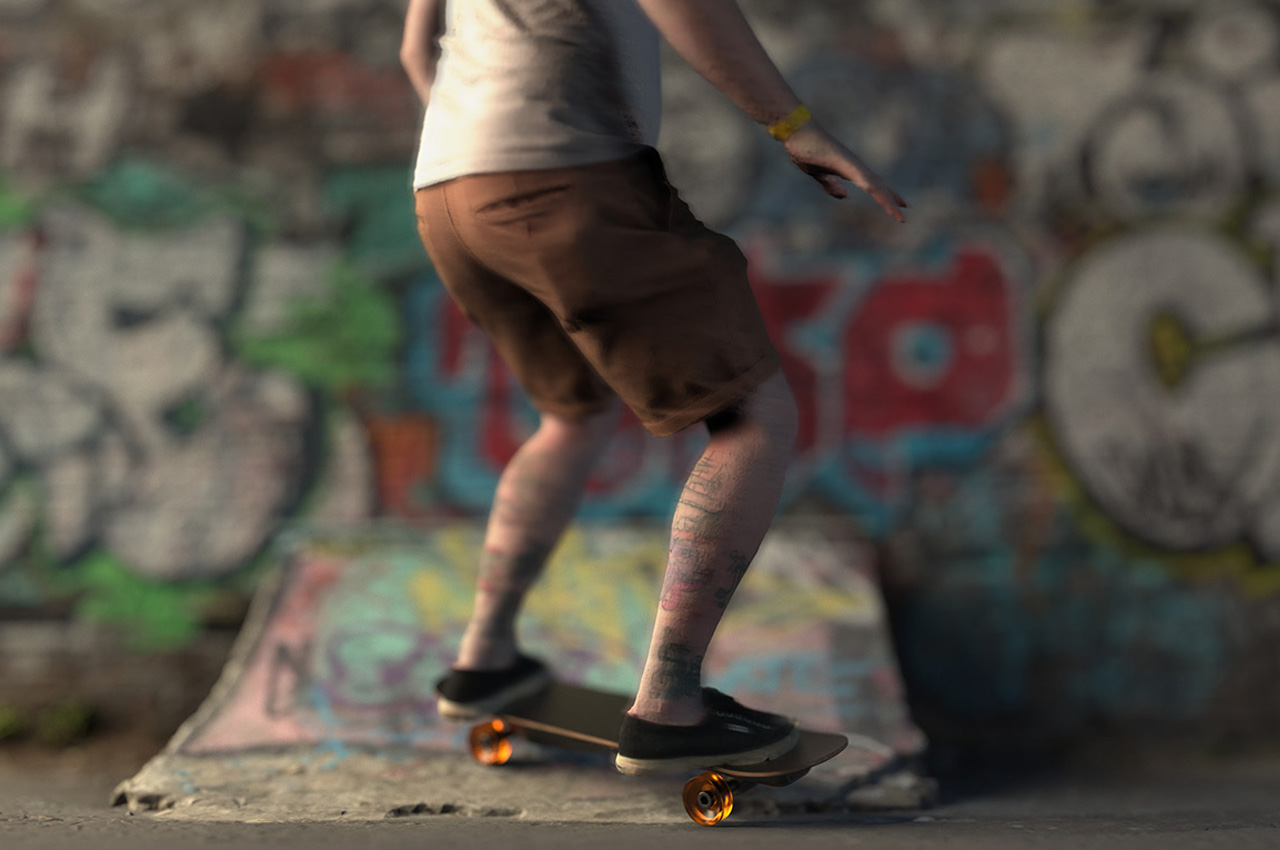 Electric skateboard，Carbon fiber material，3d，Matte，