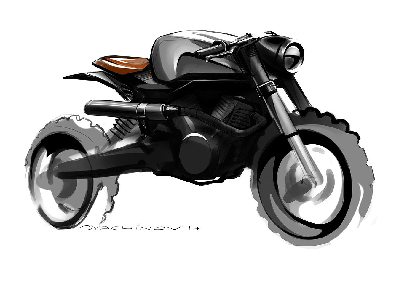 Hand drawn，Motorcycle，traffic，Reprint，