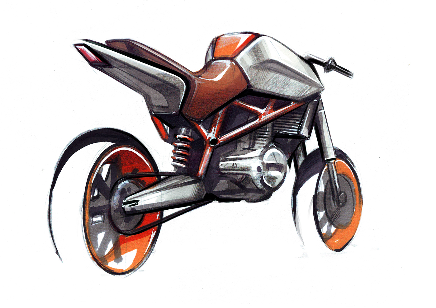 Hand drawn，Motorcycle，traffic，Reprint，