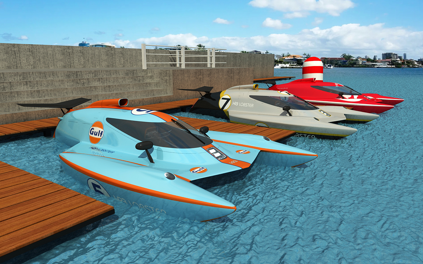 Speedboat，compete in speed，Aquatic Sports，Trimaran，