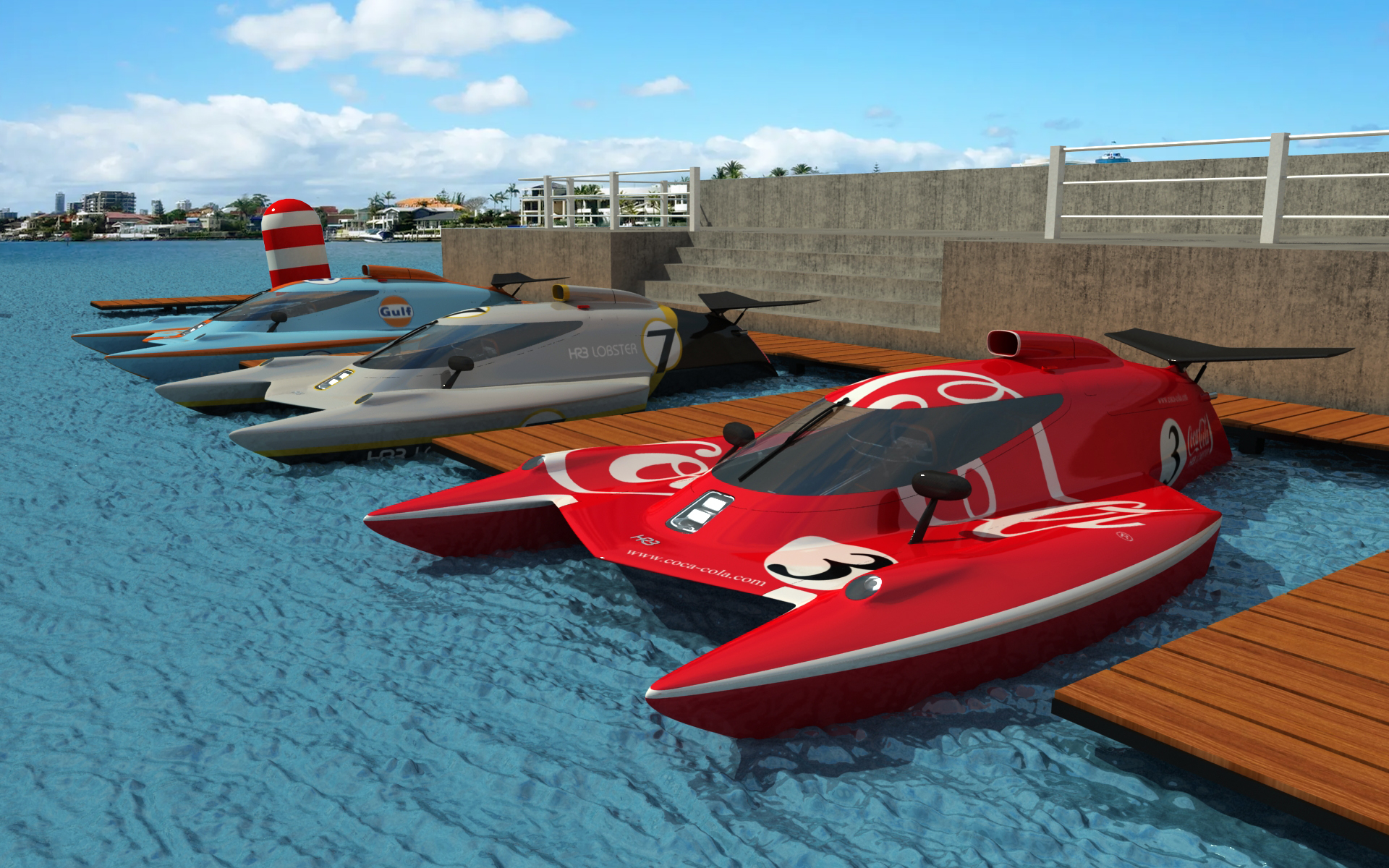 Speedboat，compete in speed，Aquatic Sports，Trimaran，