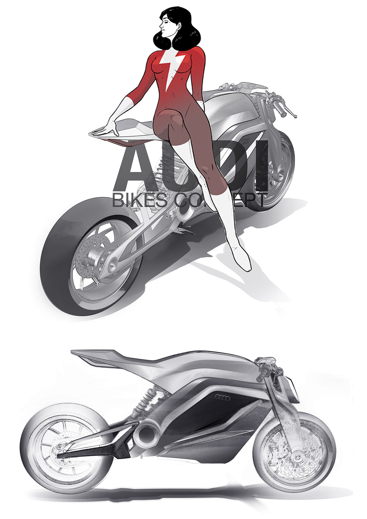 Reprint，traffic，Motorcycle，audi，conceptual design，