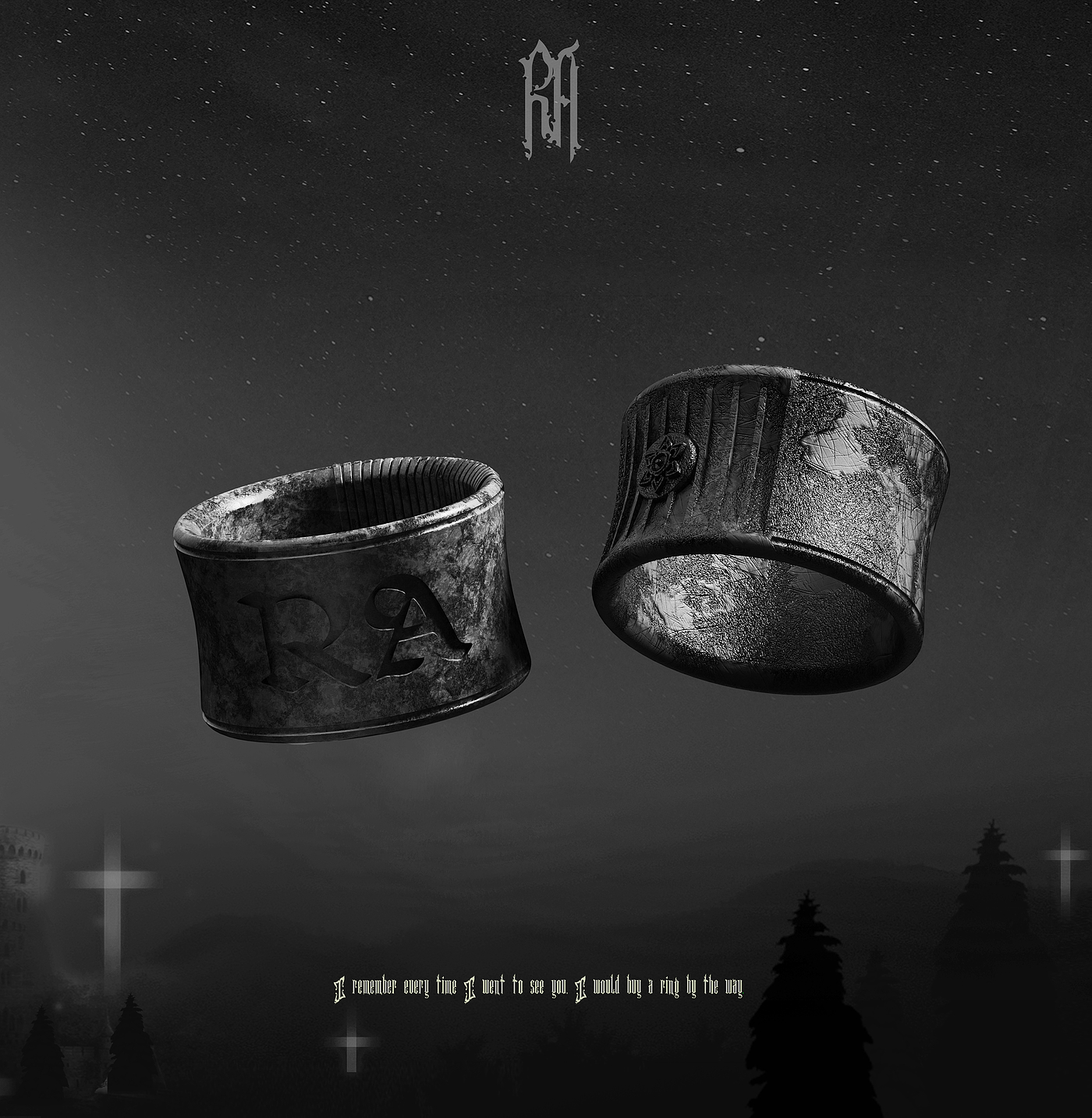 gothic，Ring design，ornaments，Ring，Diablo system，Dark style，