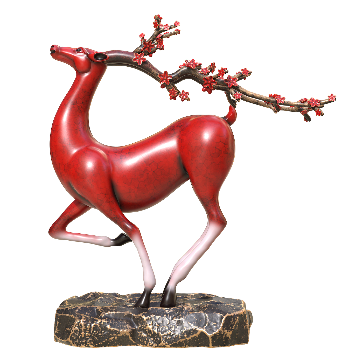 Sika deer，Arts and Crafts，ornament，product design，originality，Modeling rendering animation，furniture，Sculpture，