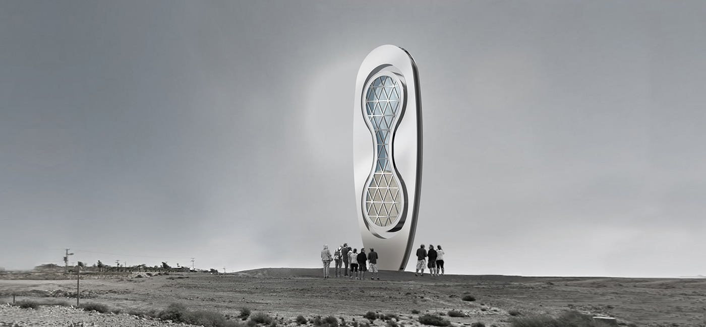 Daniel Pearlman，Hourglass monument，Architectural design，Environmental sculpture design，Hourglass Monument，