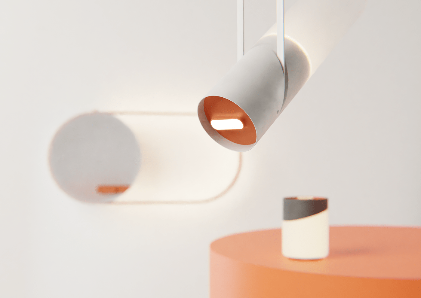 Anastasia Stepukhova，Lamp Series "One"，product design，Minimalist design ，multi-function，