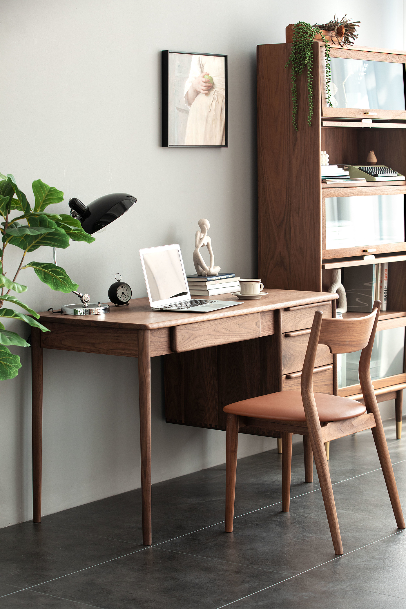 家具设计，实木家具，黑胡桃木家具，书桌，