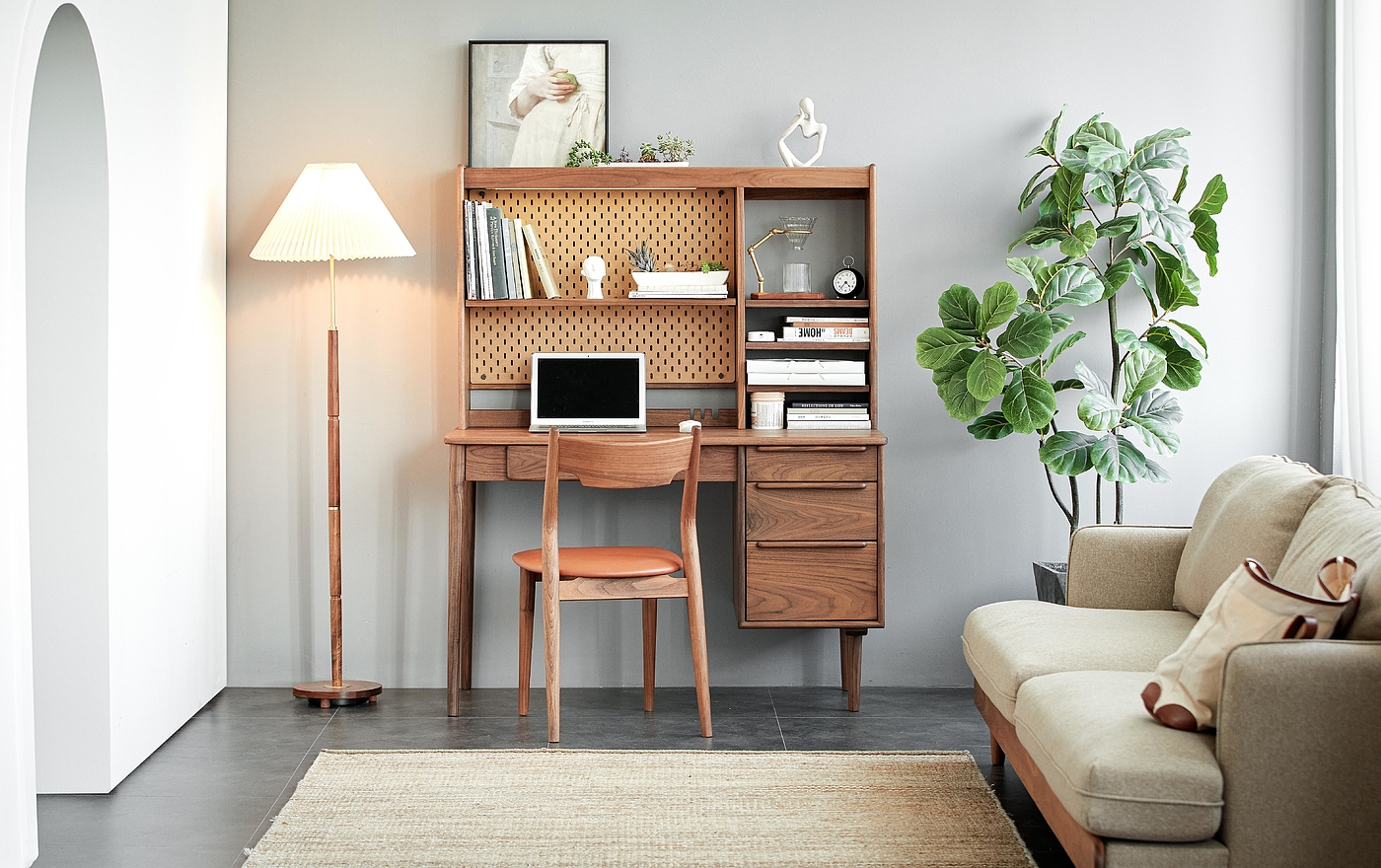 家具设计，实木家具，黑胡桃木家具，书桌，