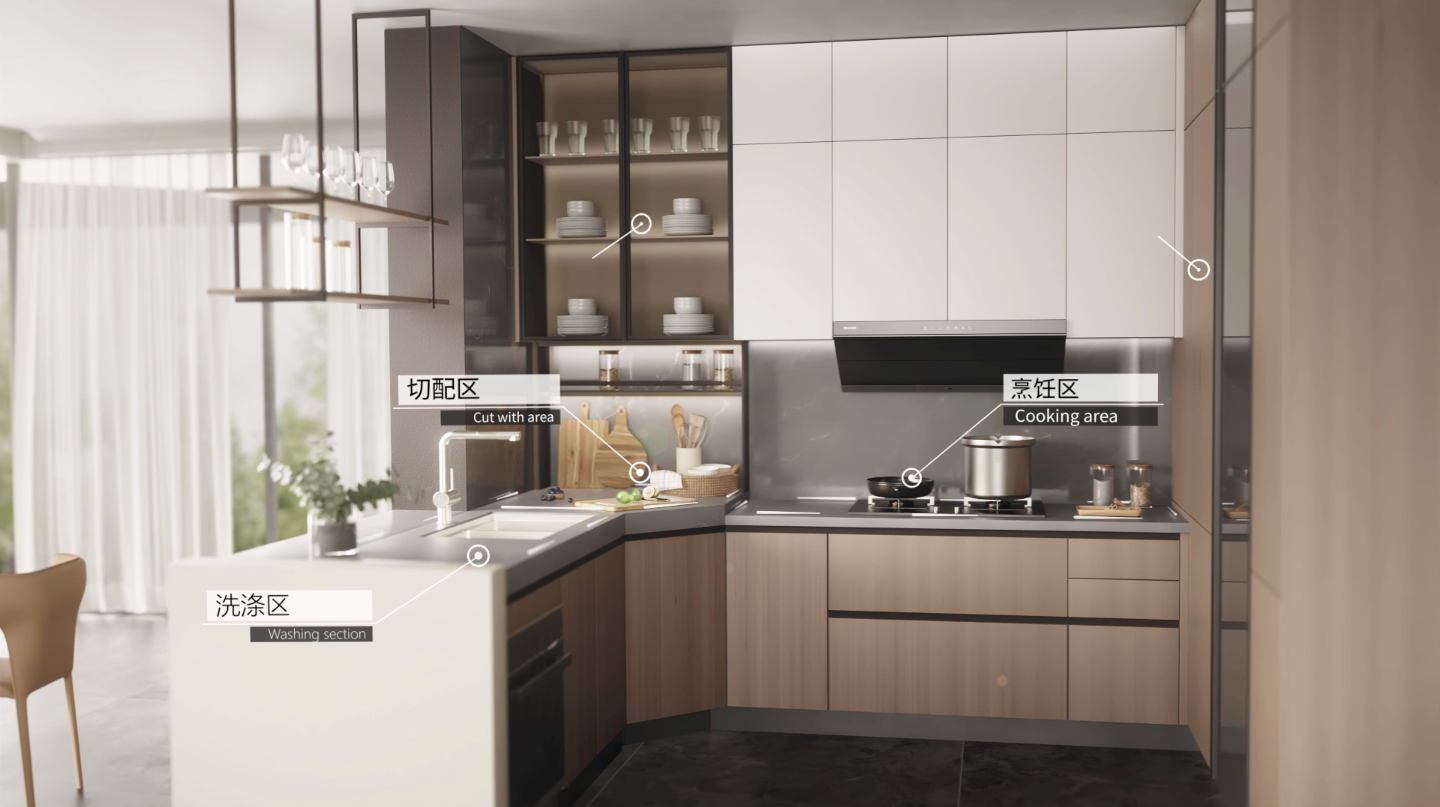 Home Furnishing，cupboard，Craft sheet，three-dimensional animation，product，Zhibang Home，