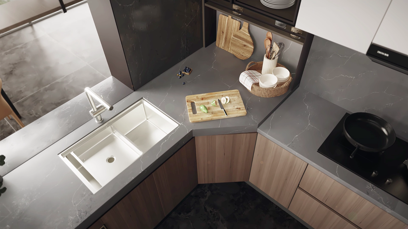 Home Furnishing，cupboard，Craft sheet，three-dimensional animation，product，Zhibang Home，