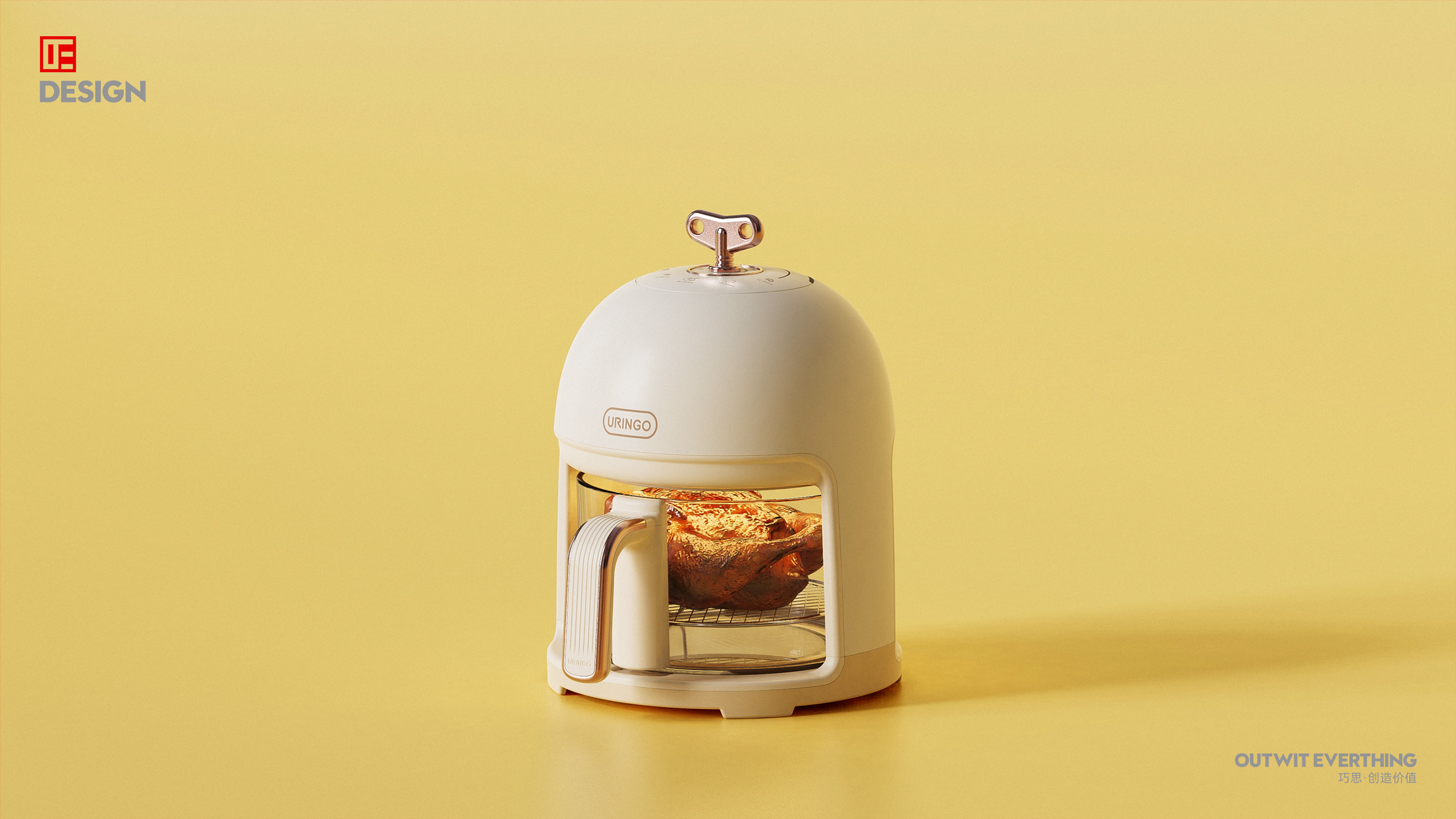 Air fryer，Household appliances，Macro wing design，product design，Exquisite，Vintage air fryer，Fryer，